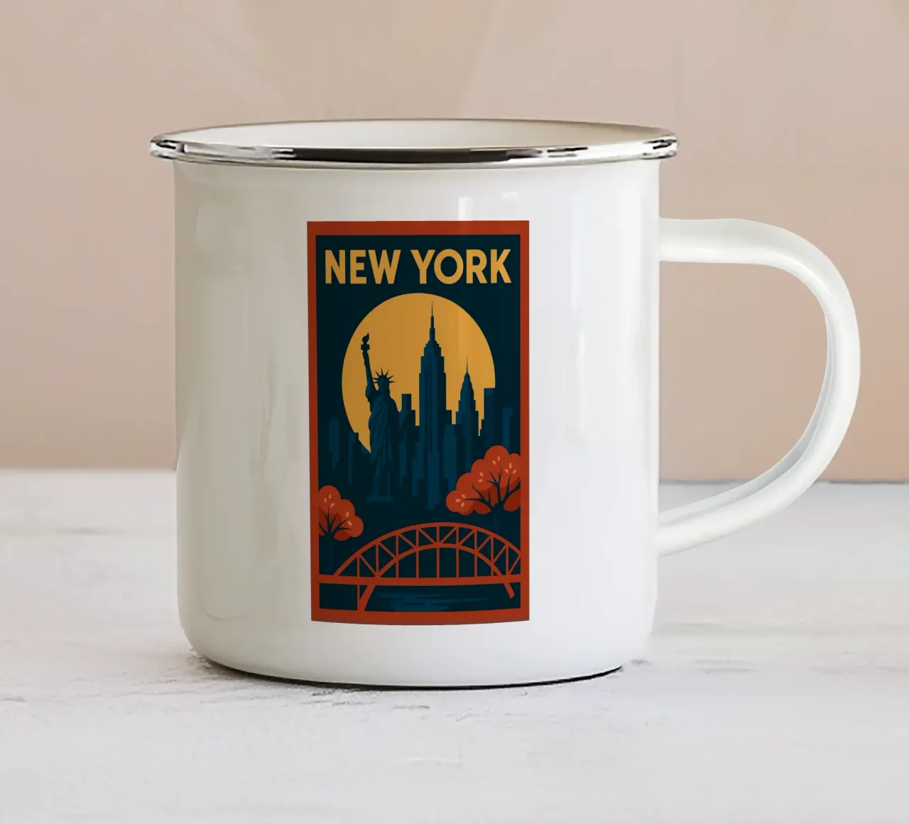 New York – Affiche Minimaliste Skyline tazza in smalto da JETLAG | affiches voyage