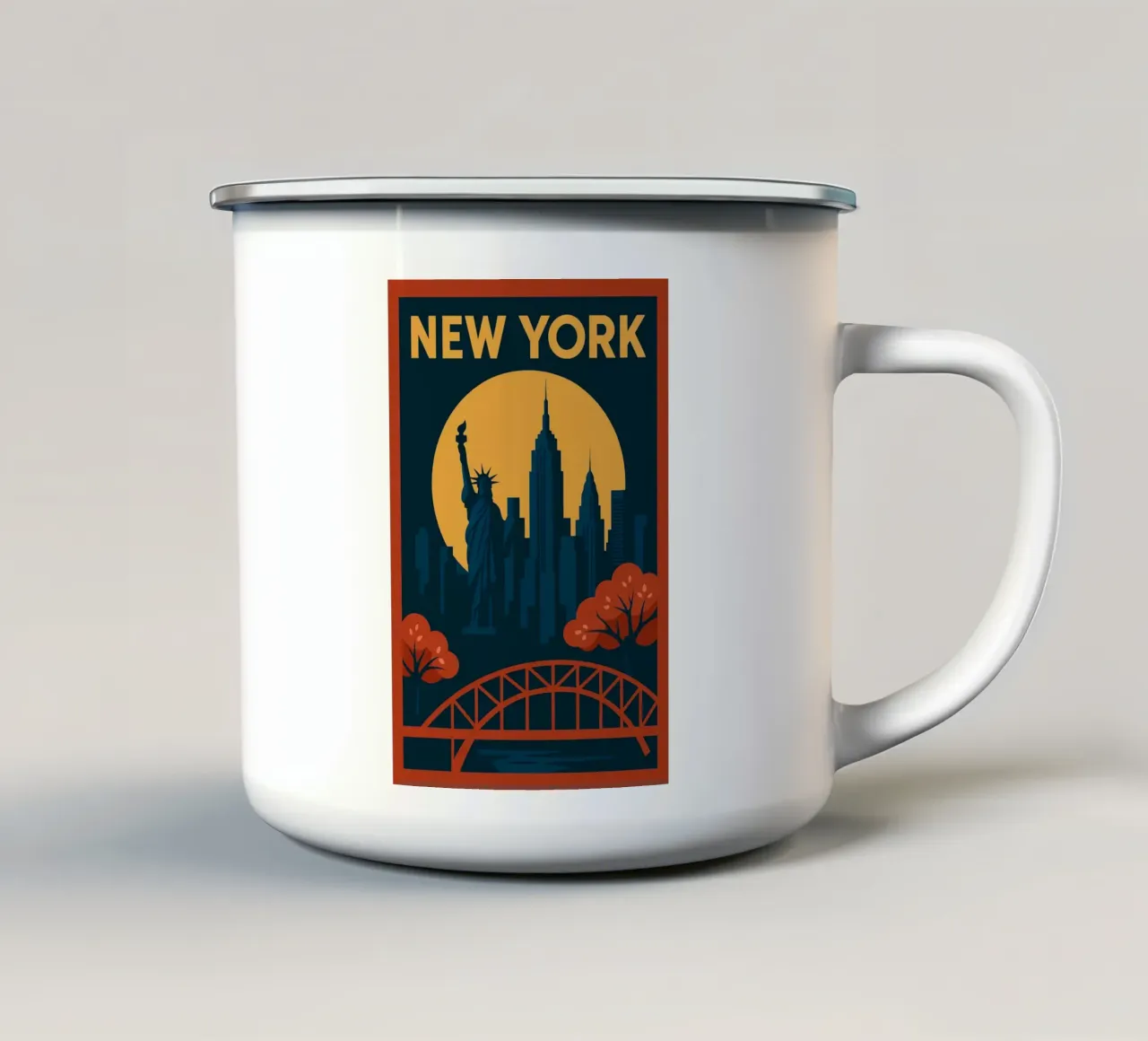 New York – Affiche Minimaliste Skyline tazza in smalto da JETLAG | affiches voyage