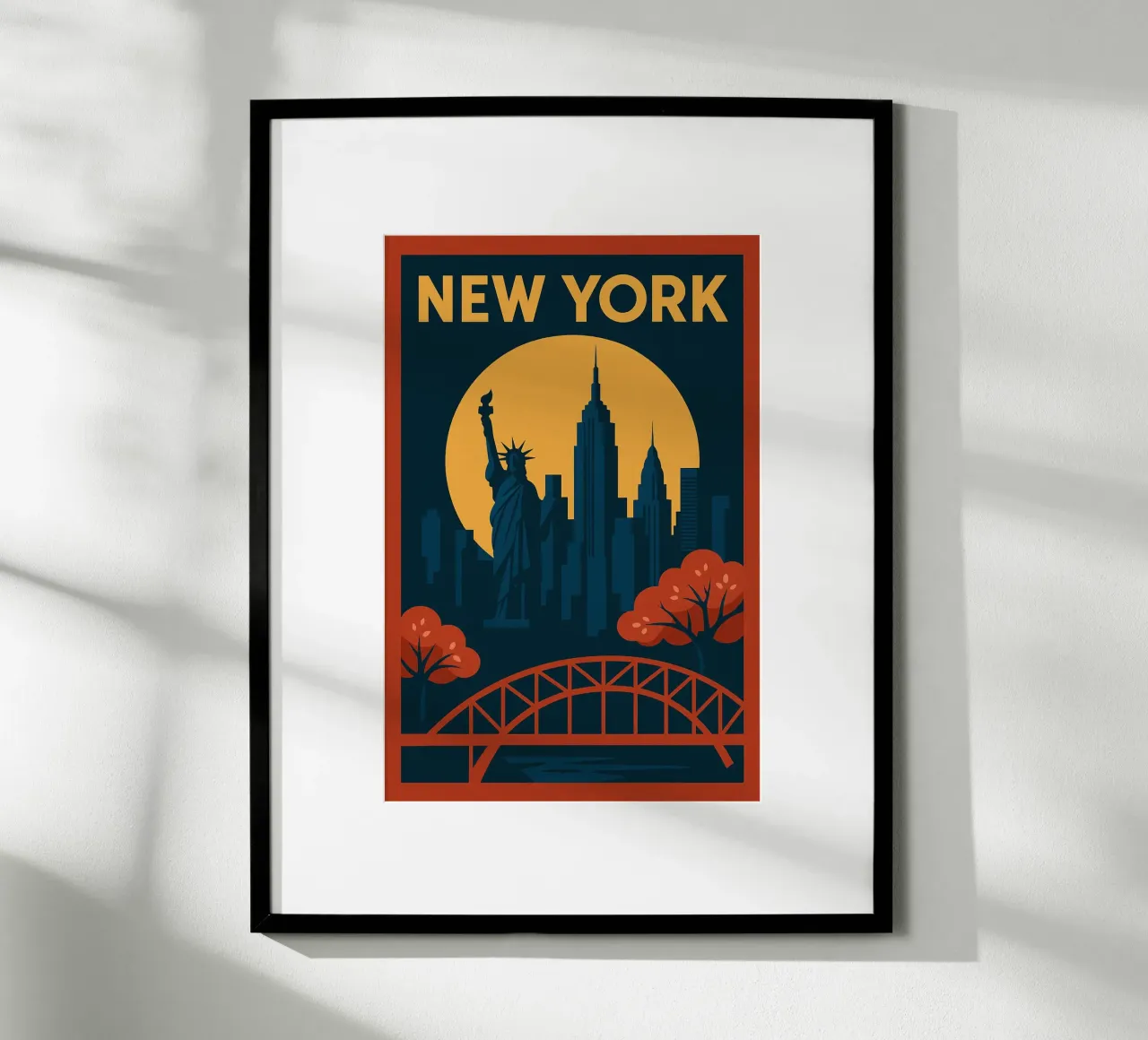 New York – Affiche Minimaliste Skyline poster con telaio in alluminio da JETLAG | affiches voyage