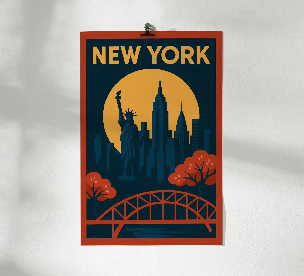 New York – Affiche Minimaliste Skyline poster con telaio in alluminio da JETLAG | affiches voyage