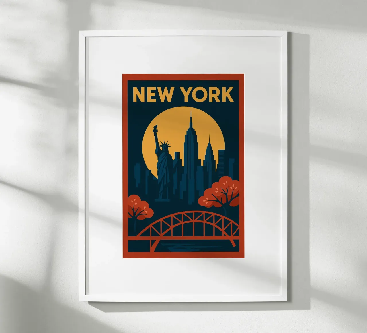 New York – Affiche Minimaliste Skyline poster con telaio in alluminio da JETLAG | affiches voyage