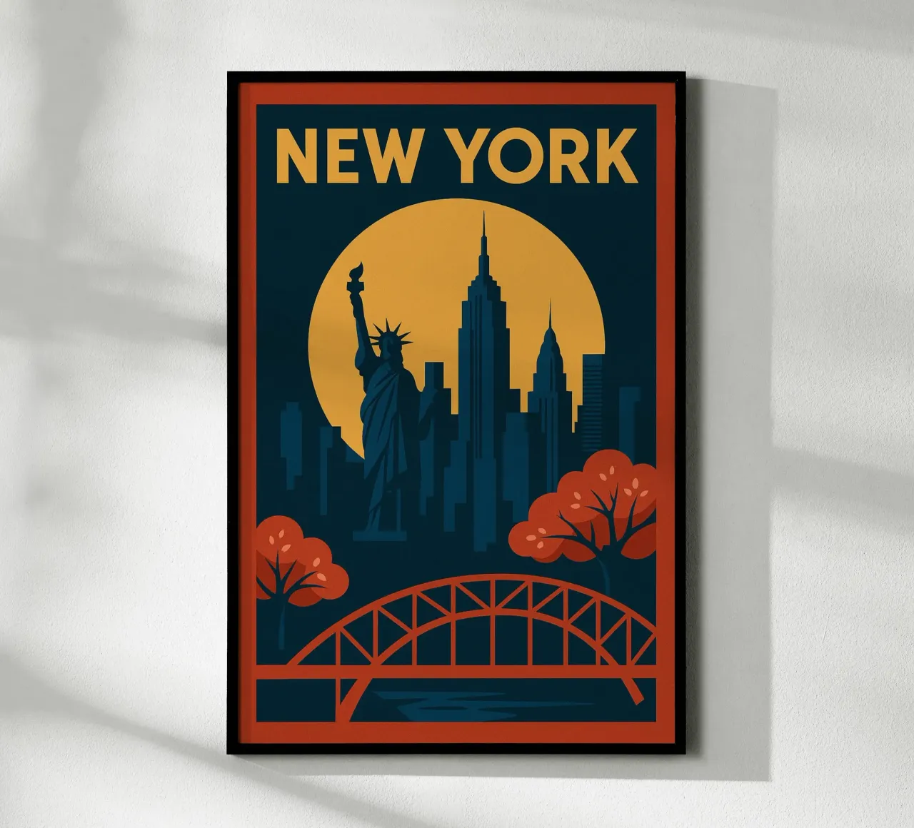 New York – Affiche Minimaliste Skyline poster con telaio in alluminio da JETLAG | affiches voyage