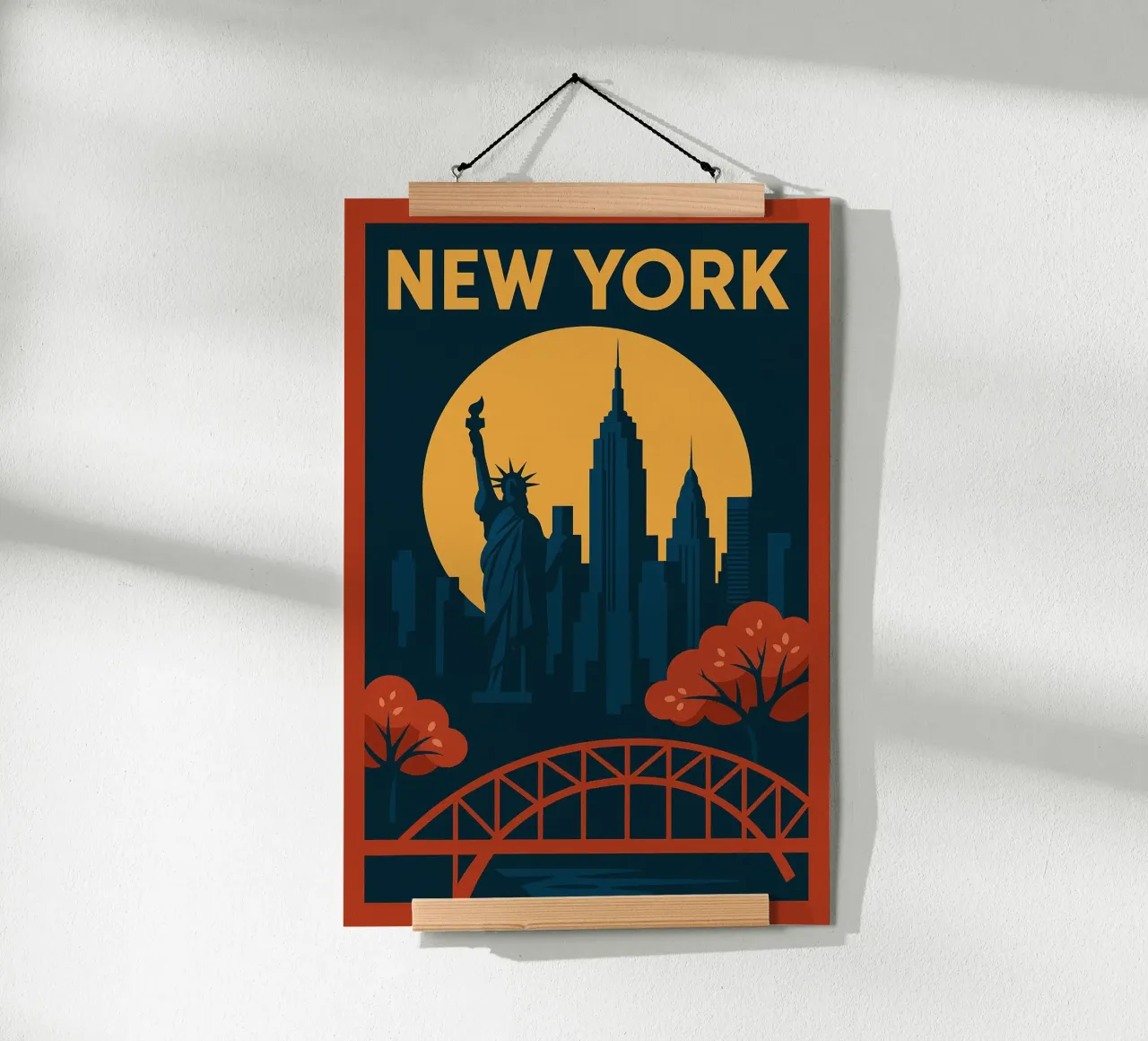 New York – Affiche Minimaliste Skyline poster con telaio in alluminio da JETLAG | affiches voyage