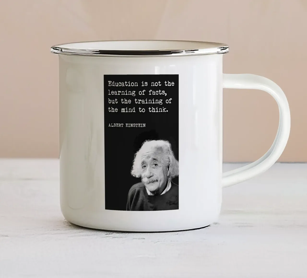 l'educazione non è l'apprendimento tazza in smalto da art quots shop