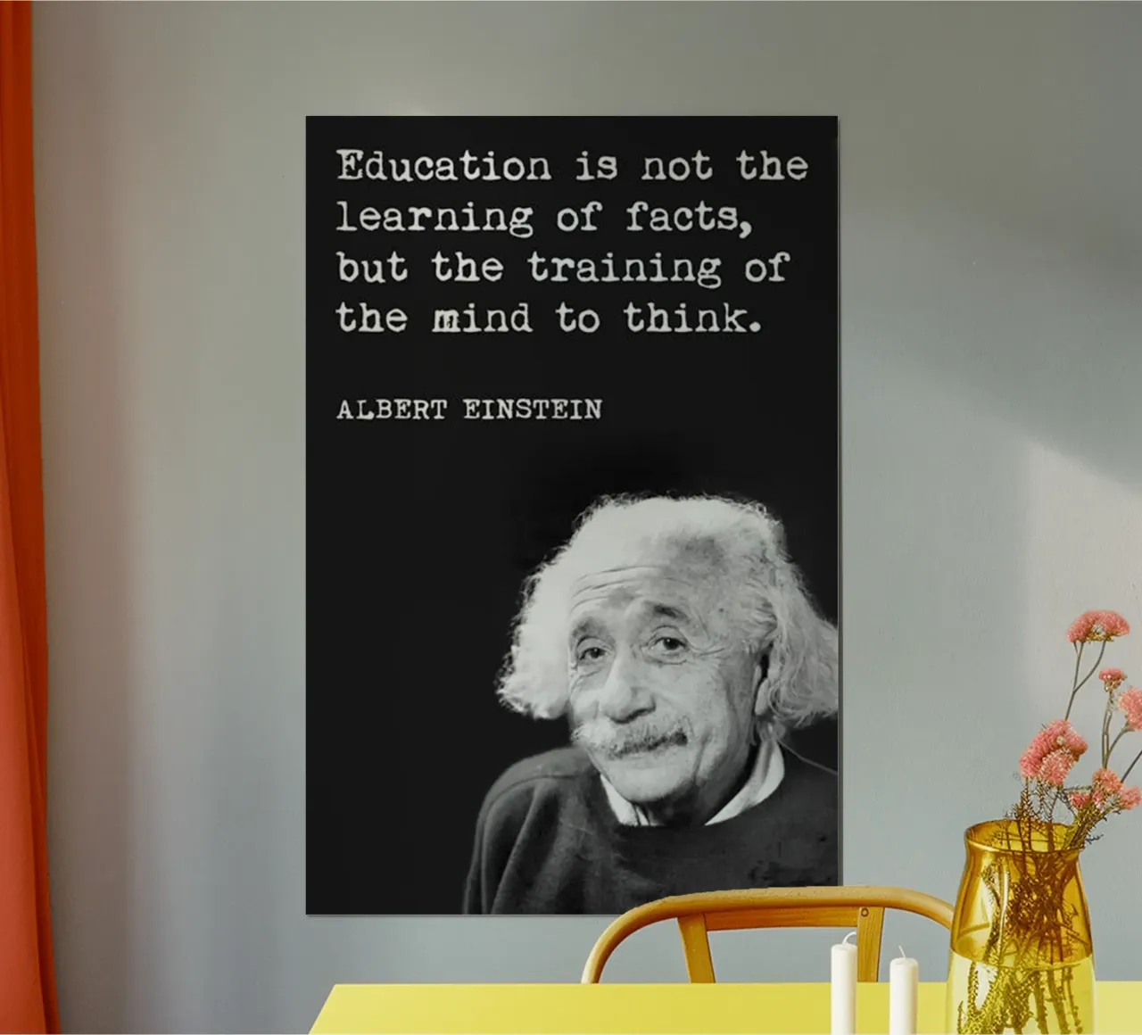 l'educazione non è l'apprendimento poster con telaio in plastica da art quots shop