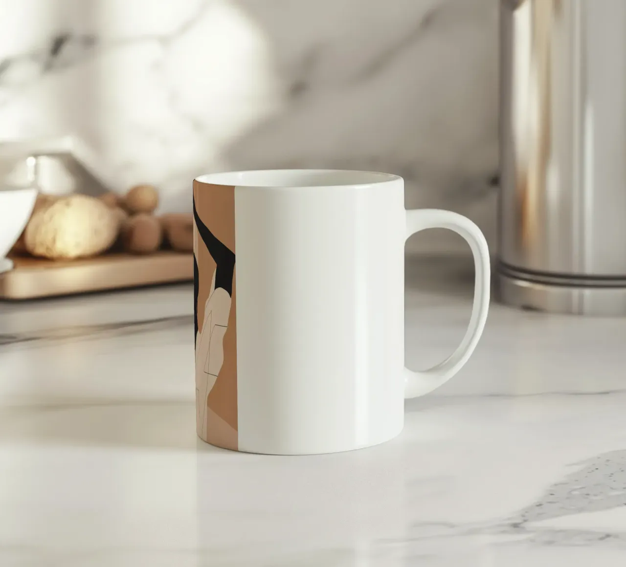 Minimal Abstract Art Sunset Girl 2 ceramic mug by ThingDesign