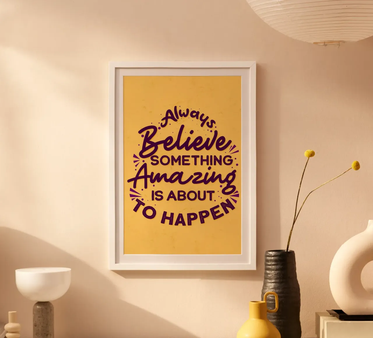 alwais creer algo asombroso poster con marco de madera de art quots shop