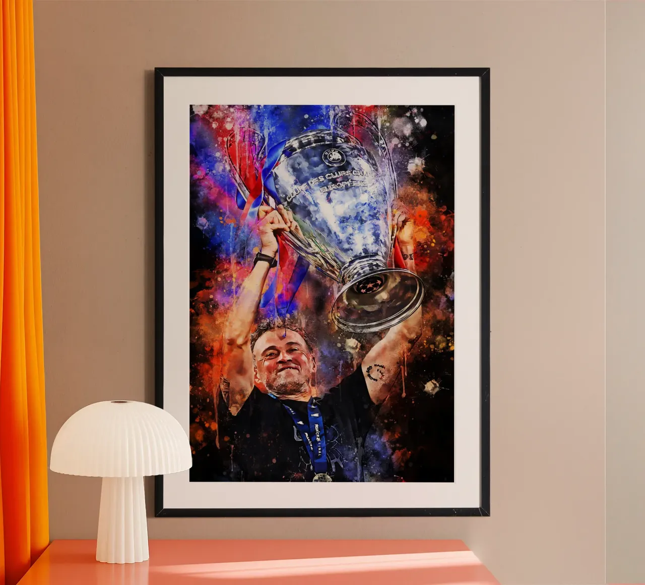 Luis Enrique poster con telaio in plastica da MasterInkArt