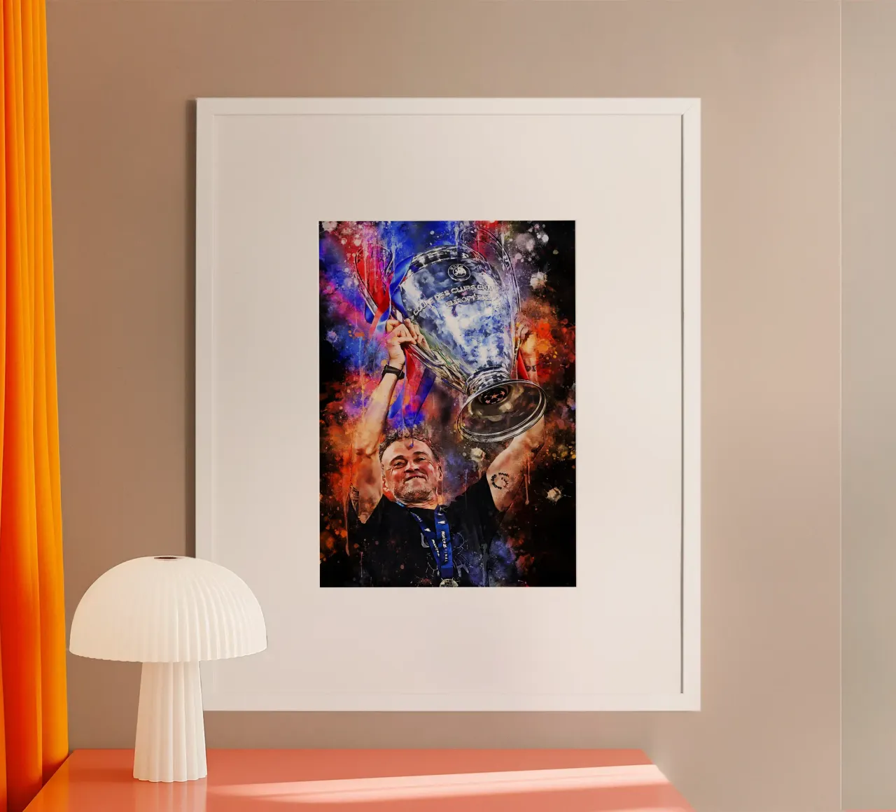 Luis Enrique poster con telaio in plastica da MasterInkArt