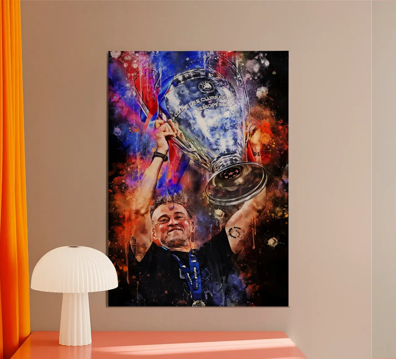 Luis Enrique poster con telaio in plastica da MasterInkArt