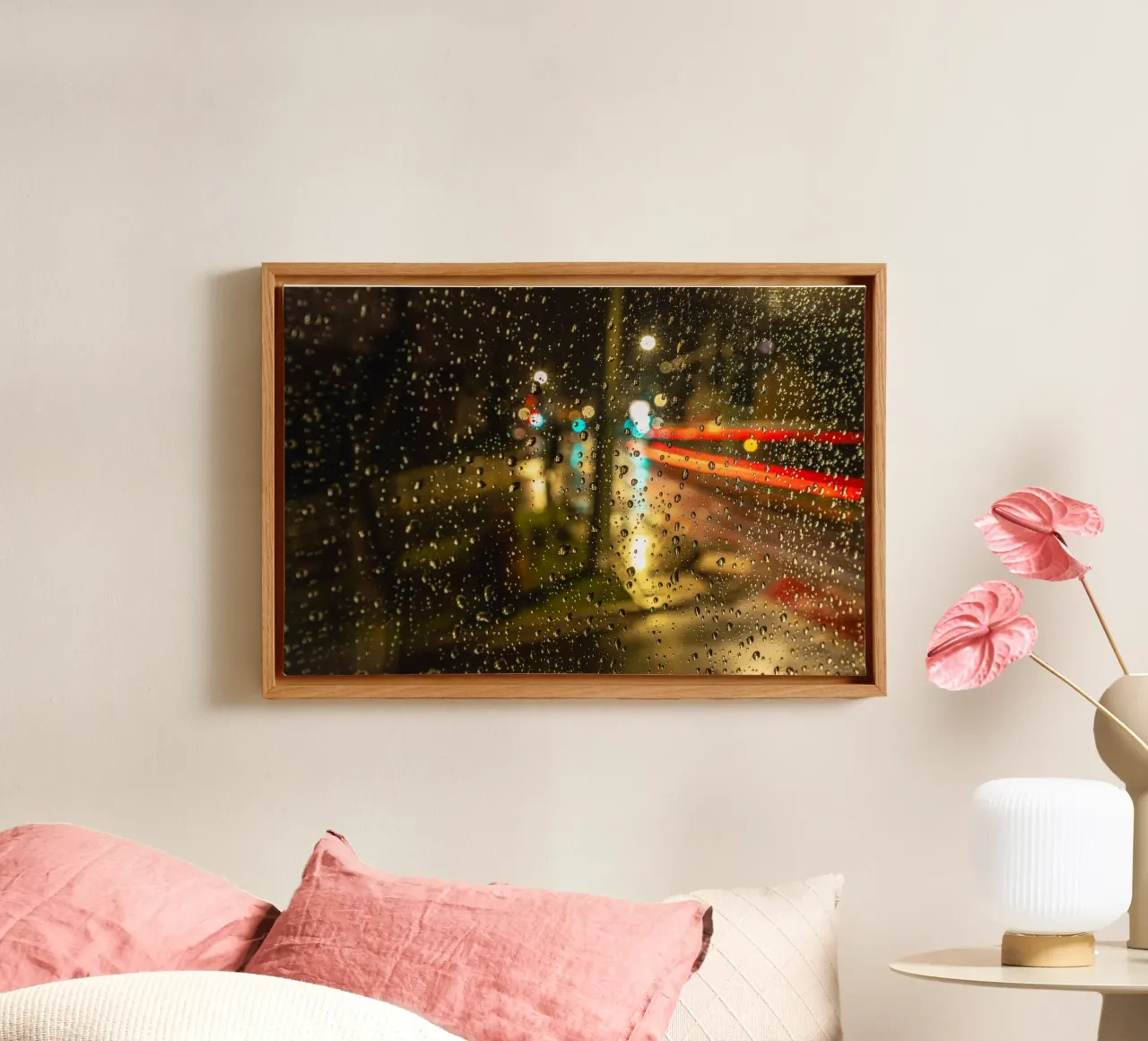 Raindrops on the window canvas with Floater frame by Marcus Beckert | Fotografie
