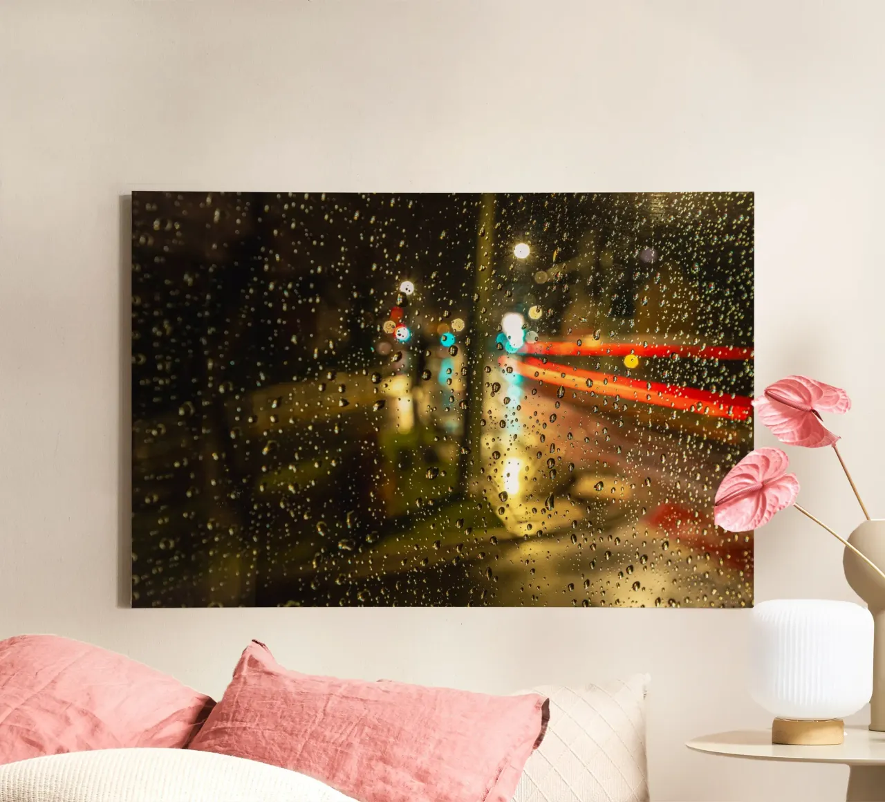Raindrops on the window canvas with Floater frame by Marcus Beckert | Fotografie