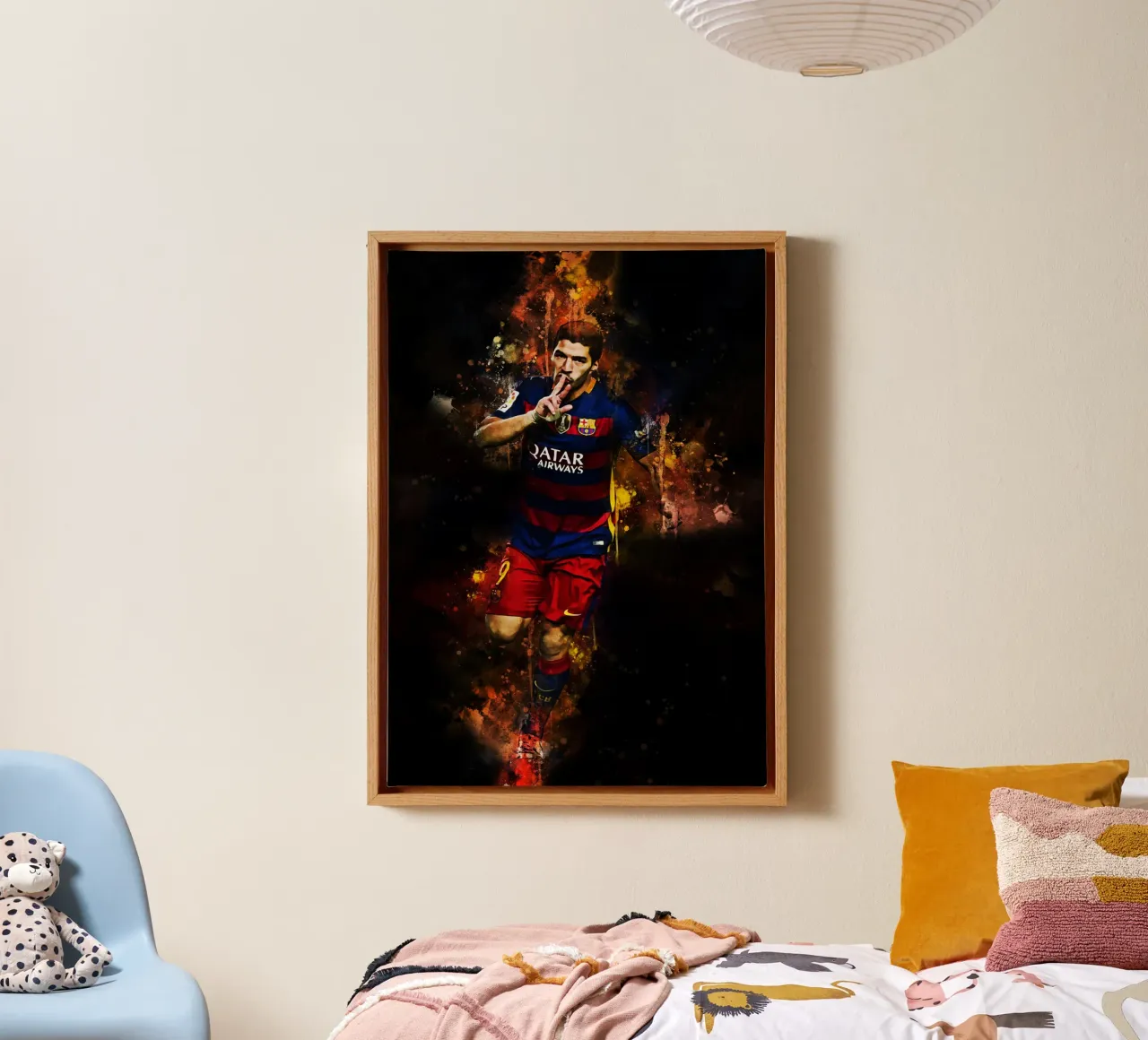 Luis Suarez tela con Cornice a cassetta da MasterInkArt