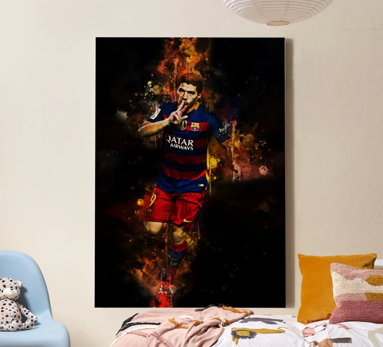 Luis Suarez tela con Cornice a cassetta da MasterInkArt