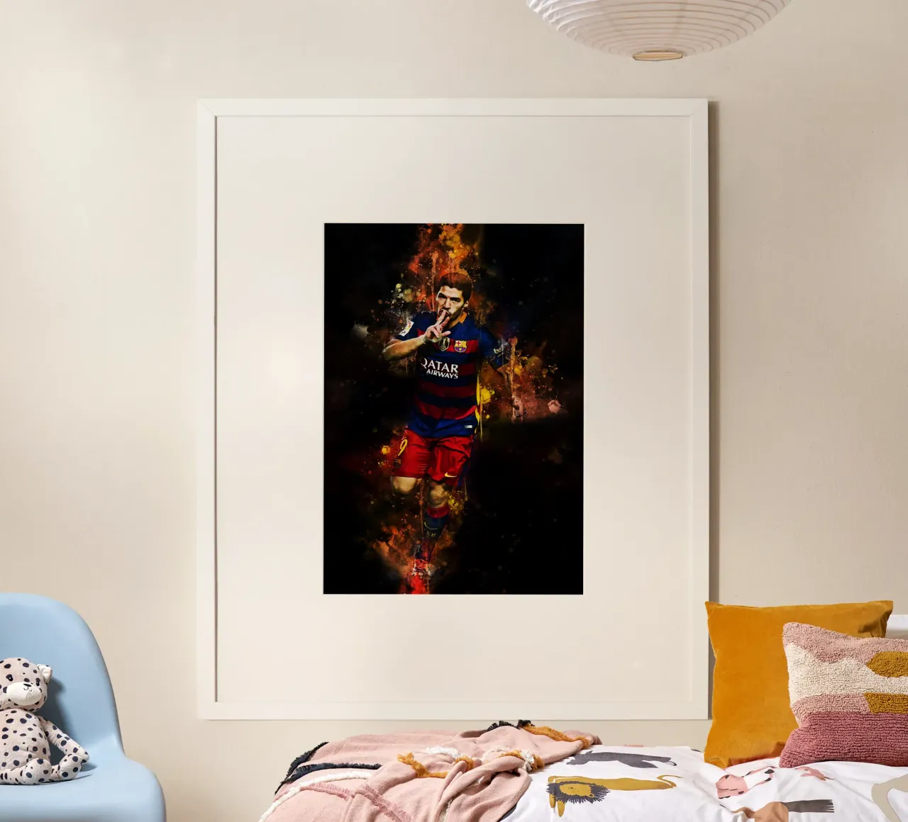 Luis Suarez poster con telaio in plastica da MasterInkArt