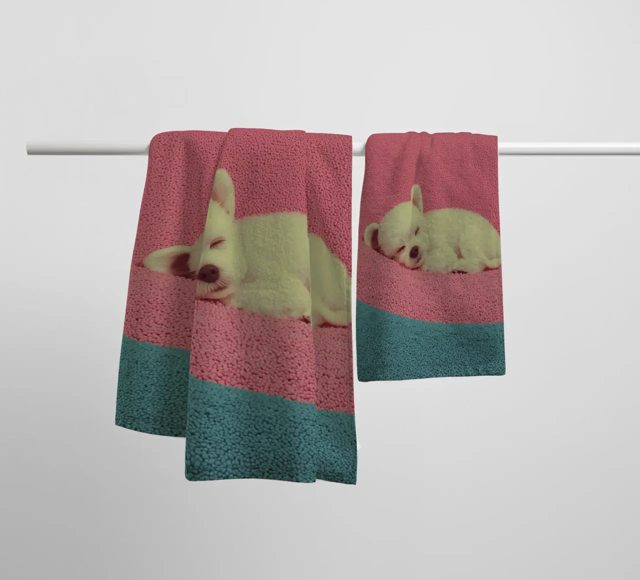 Rest break for puppies towel by Carinaprint