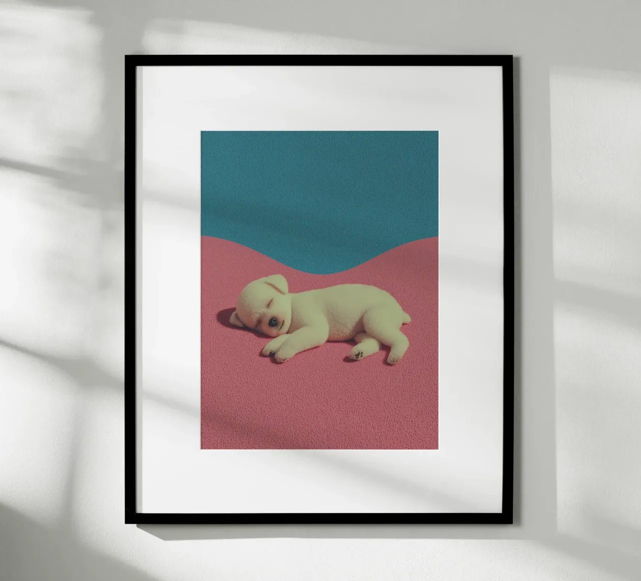 Cucciolo di cane in modalità coccole poster da Carinaprint