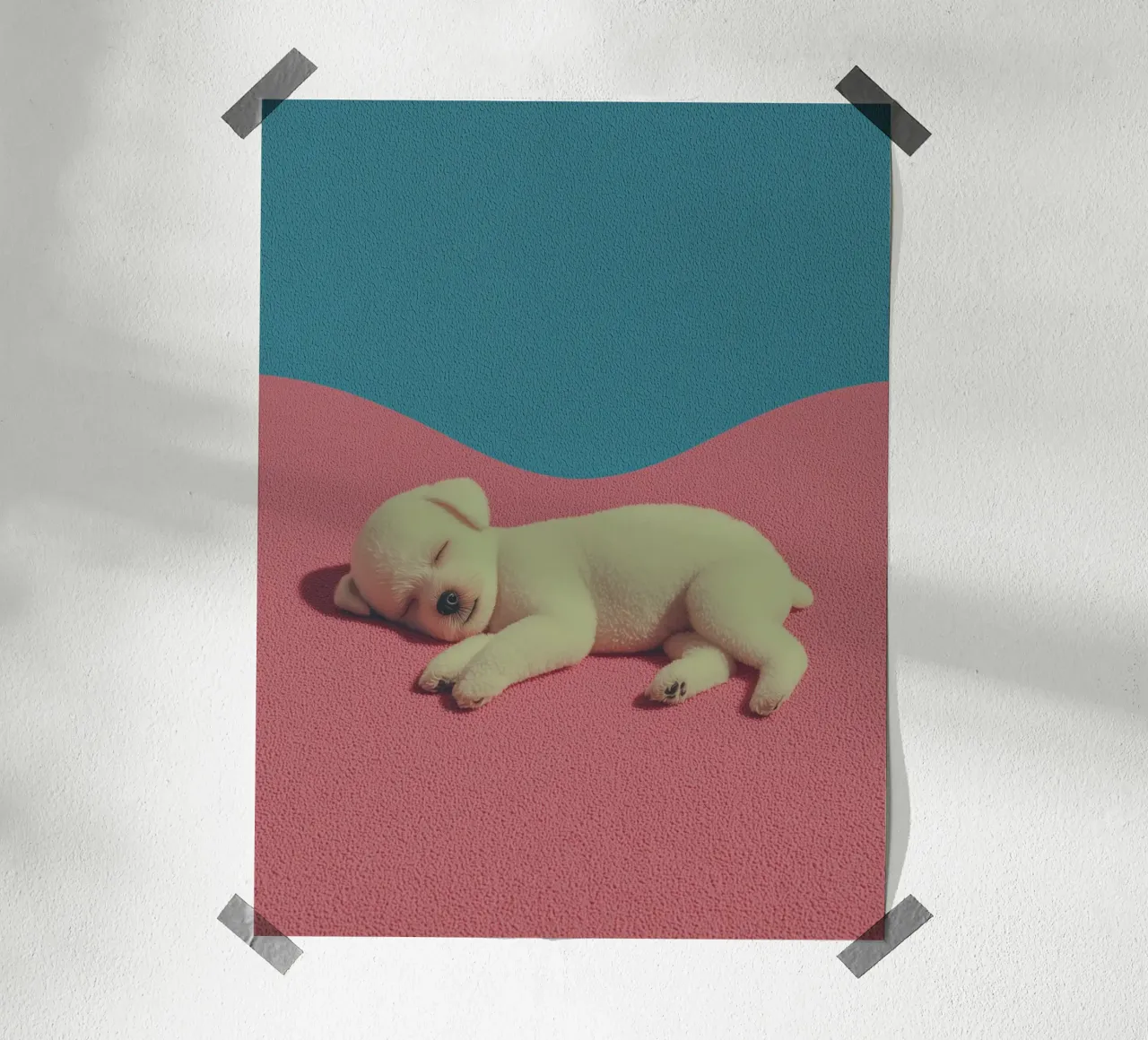 Cucciolo di cane in modalità coccole poster da Carinaprint