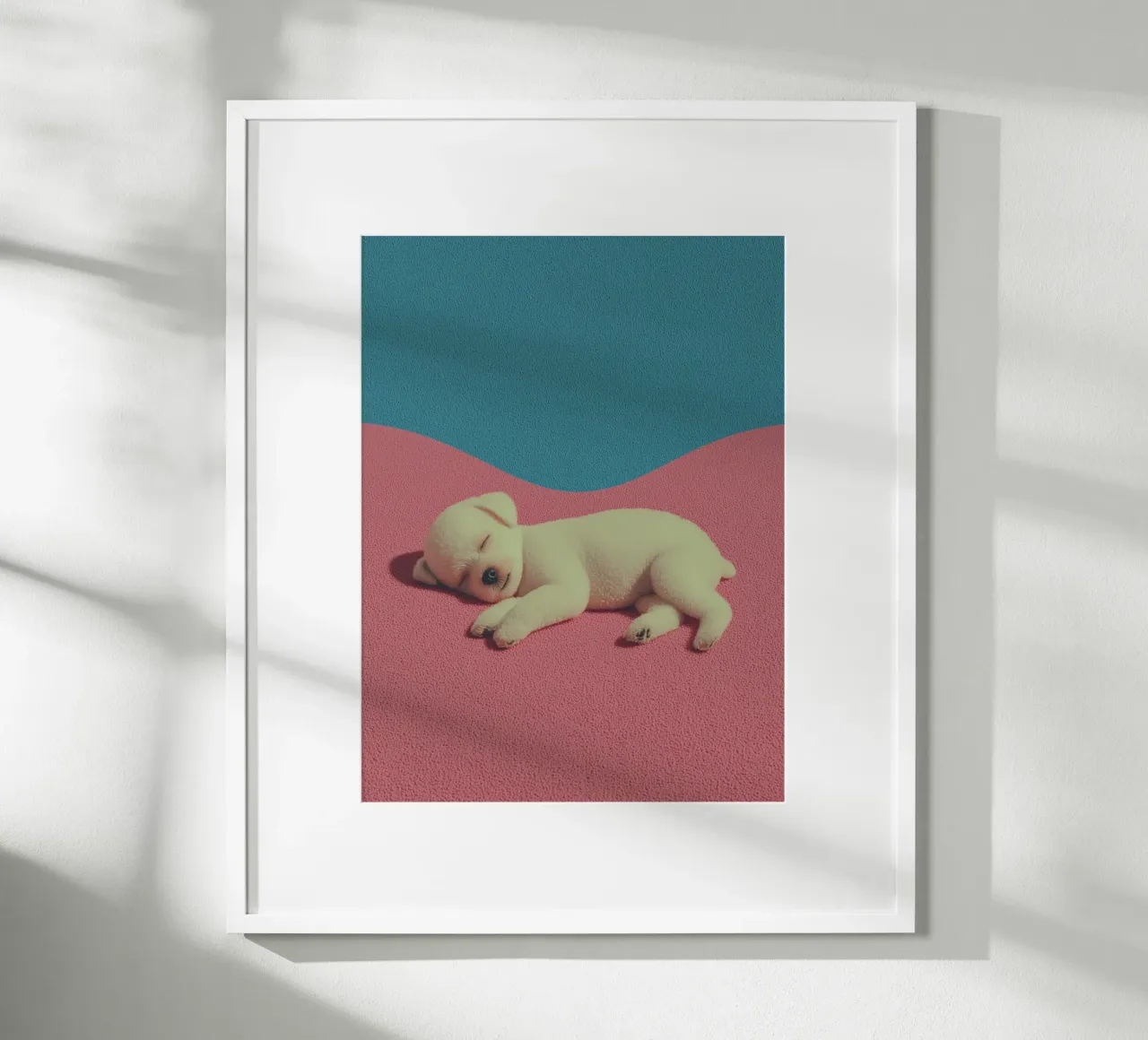 Cucciolo di cane in modalità coccole poster da Carinaprint