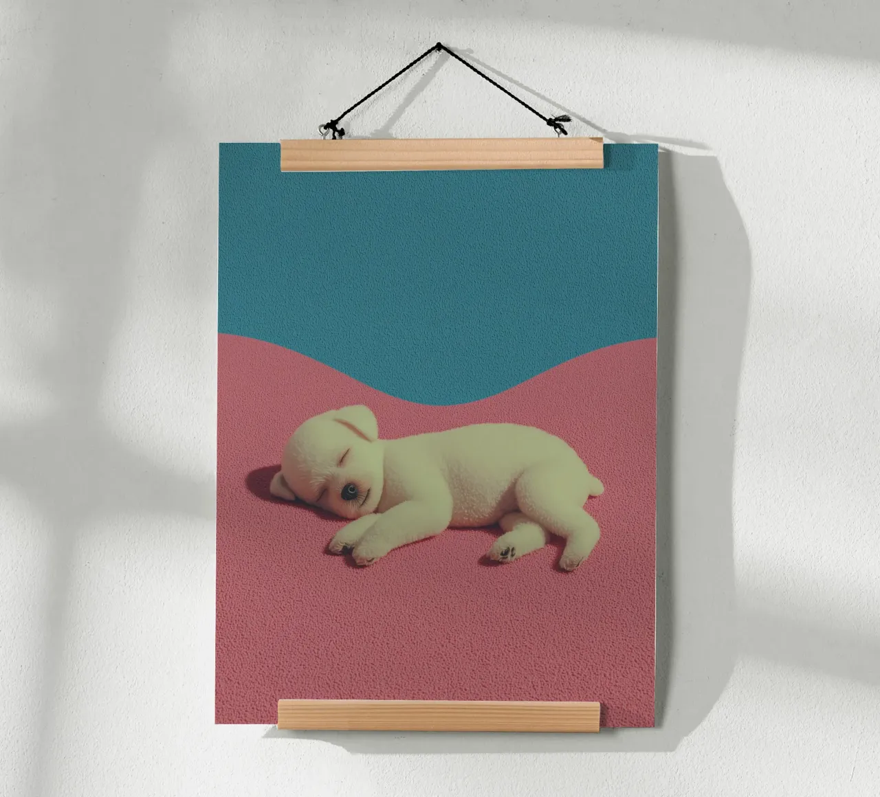 Cucciolo di cane in modalità coccole poster da Carinaprint