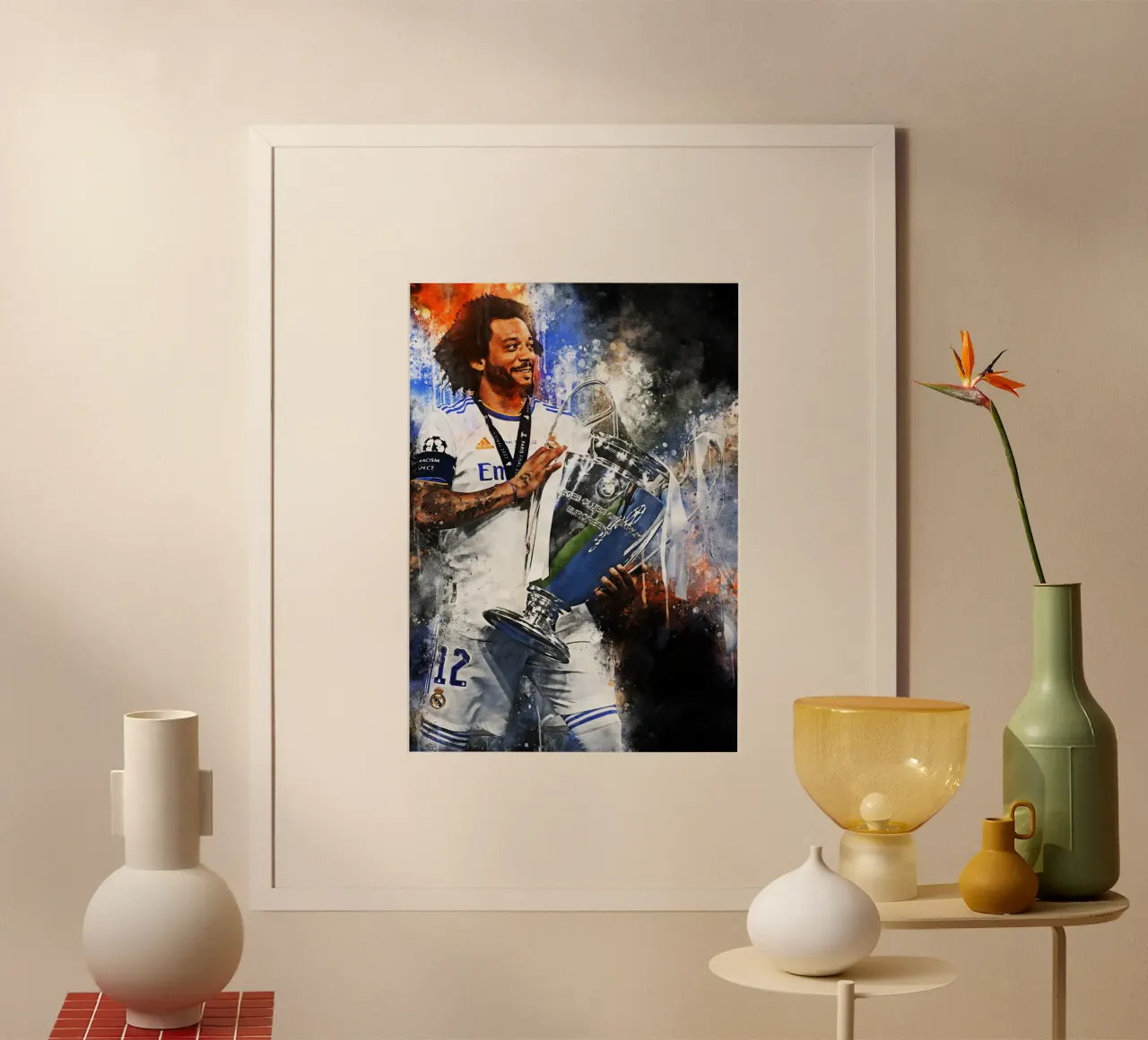 Marcelo Real Madrid poster con telaio in plastica da MasterInkArt