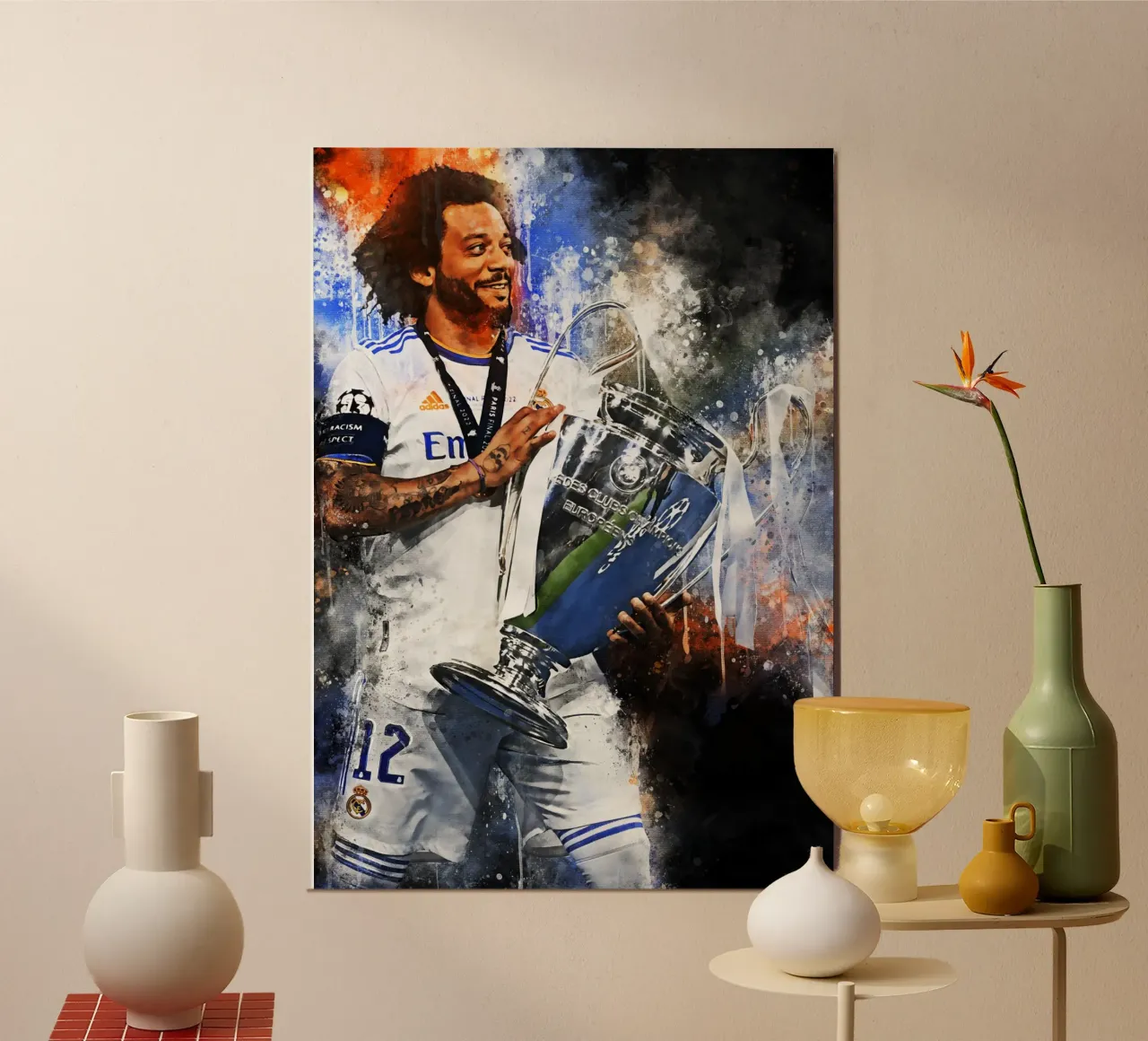 Marcelo Real Madrid poster con telaio in plastica da MasterInkArt