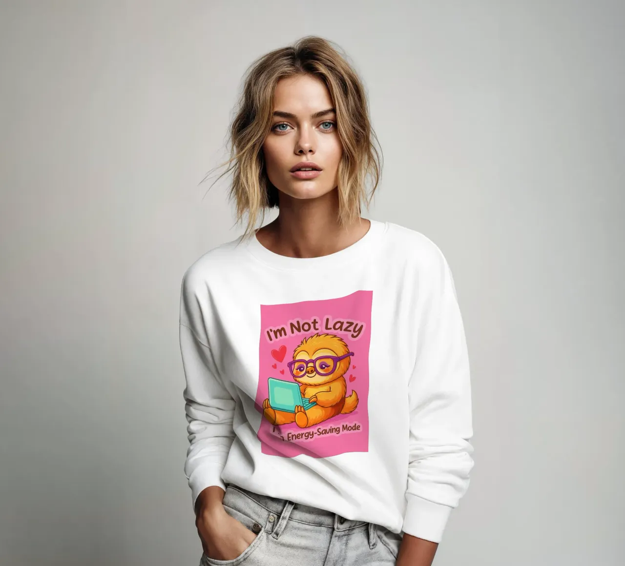 im not lazy sloth sweatshirt by paroongs