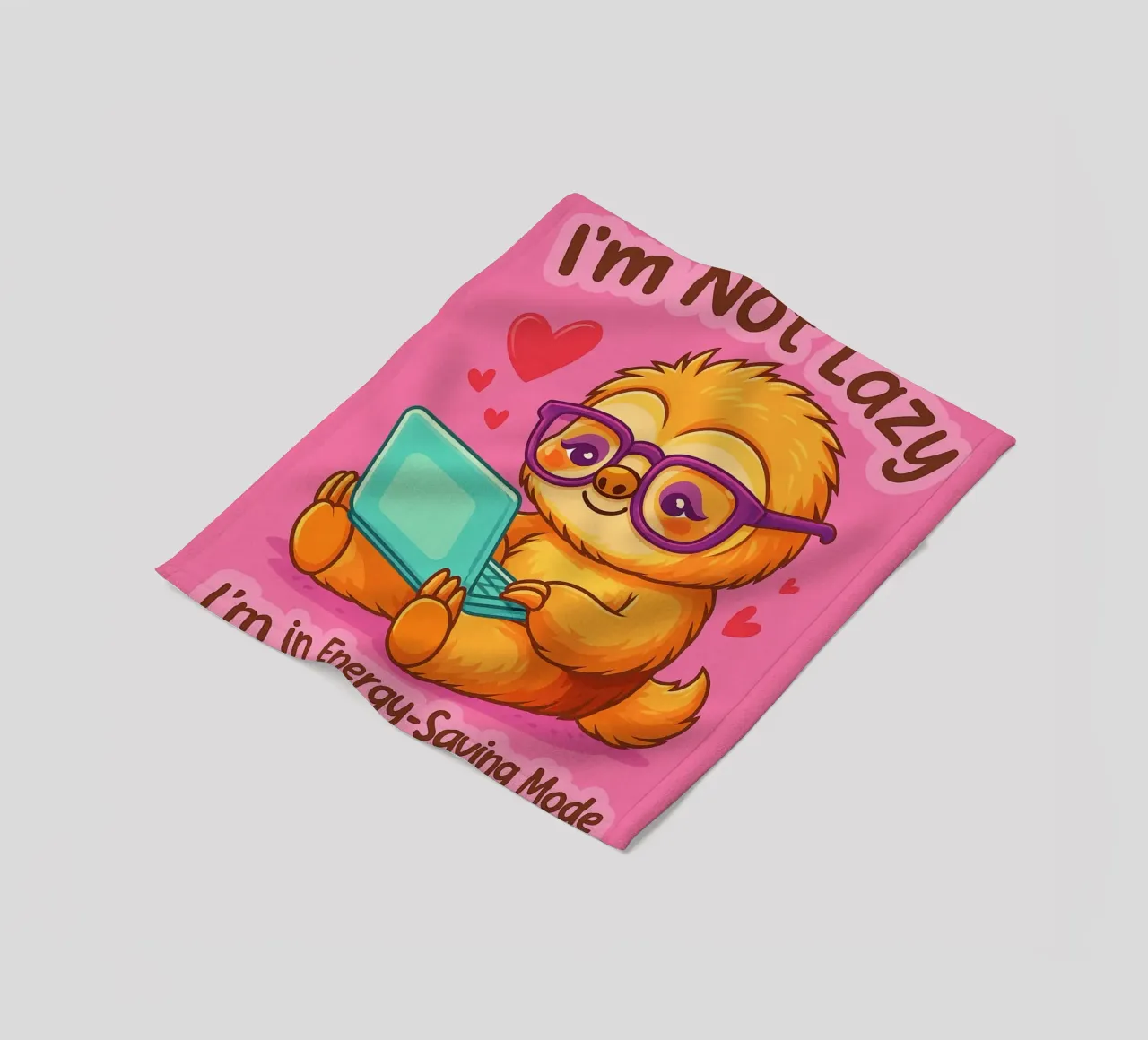 im not lazy sloth fleece blanket by paroongs