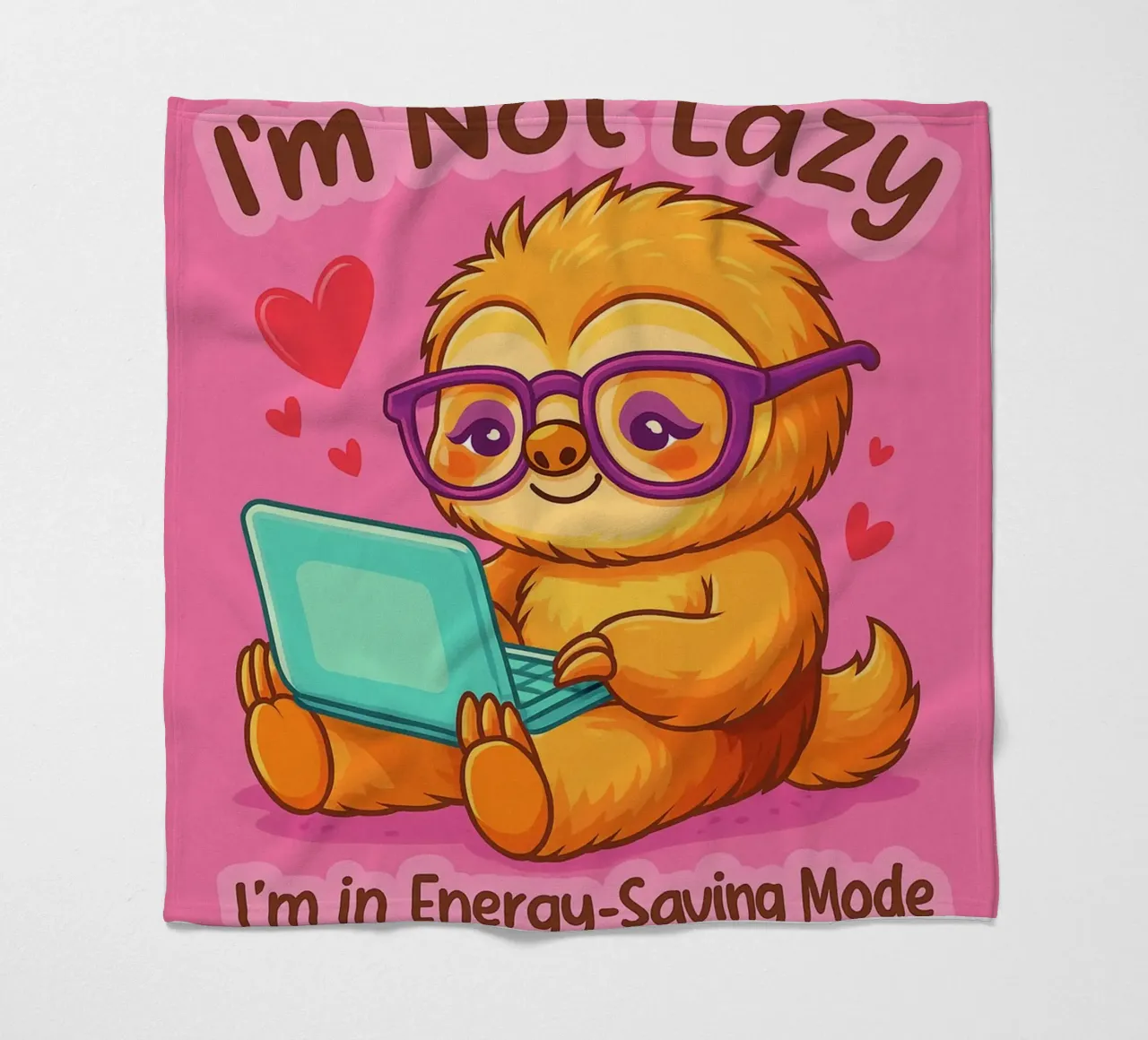 im not lazy sloth fleece blanket by paroongs