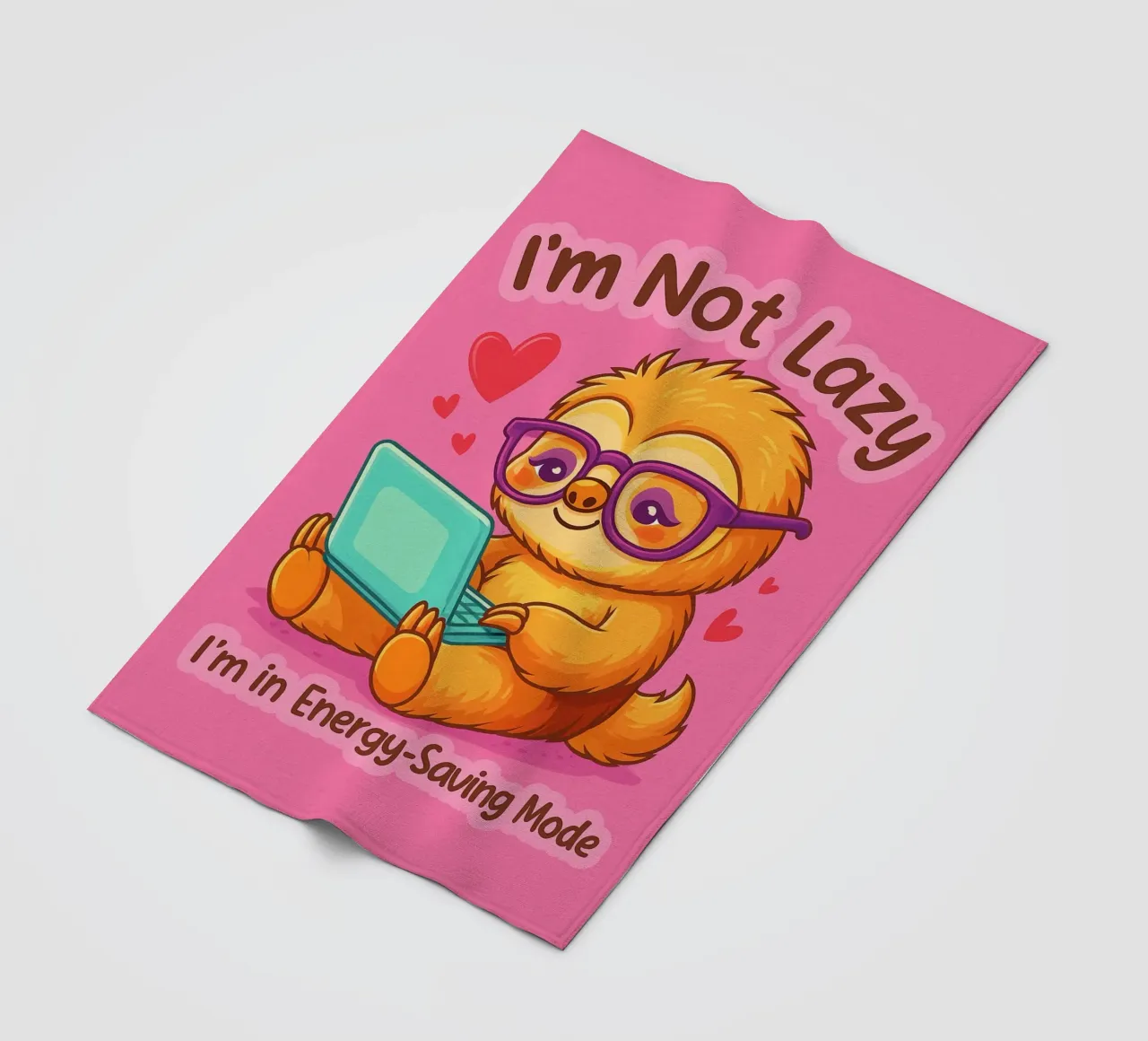 im not lazy sloth fleece blanket by paroongs