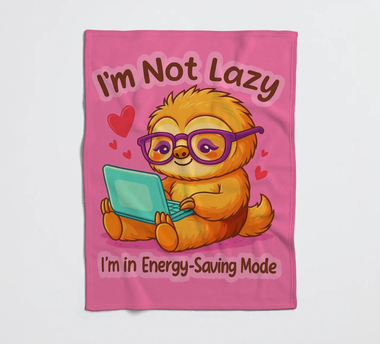 im not lazy sloth fleece blanket by paroongs