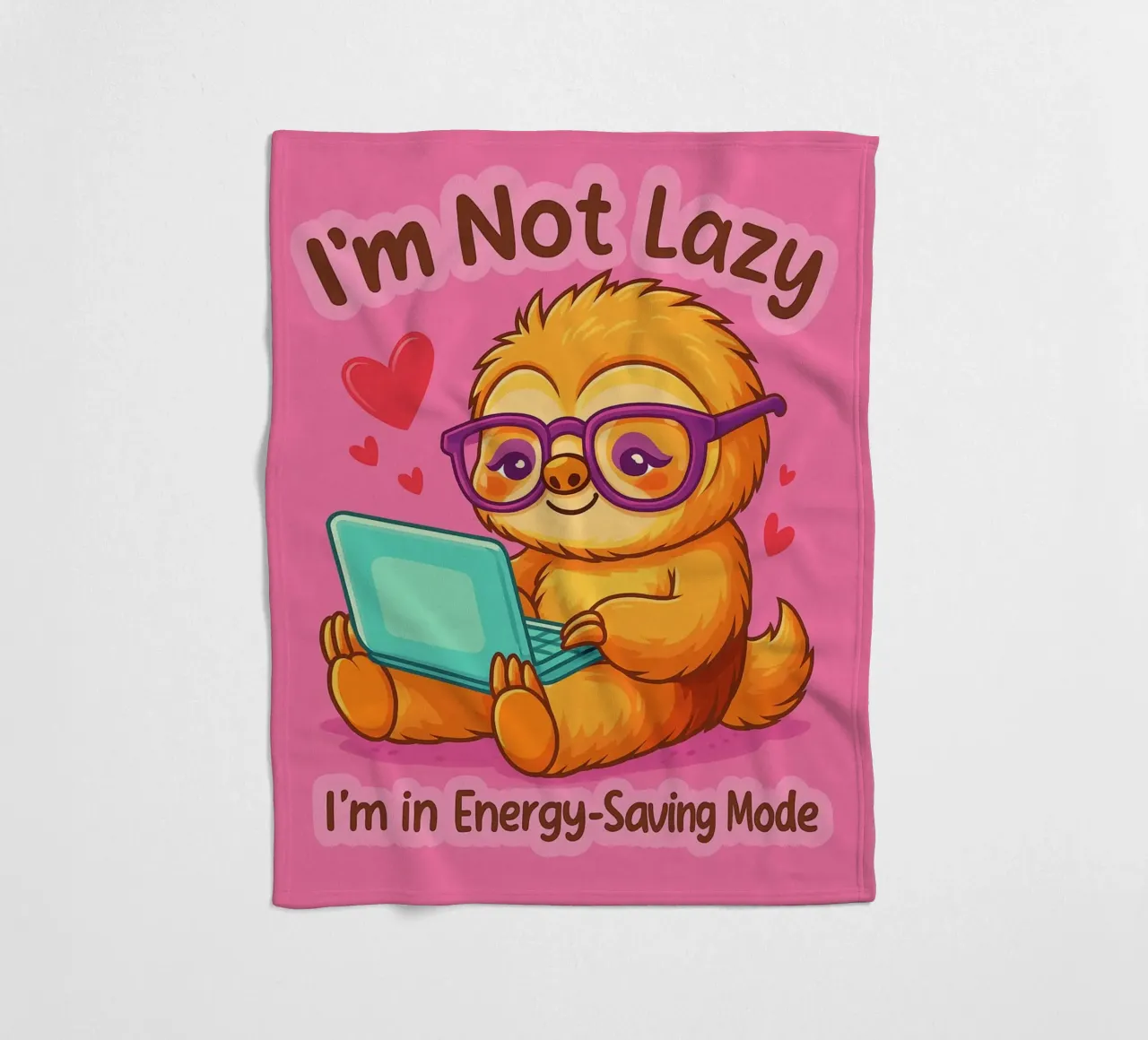 im not lazy sloth fleece blanket by paroongs