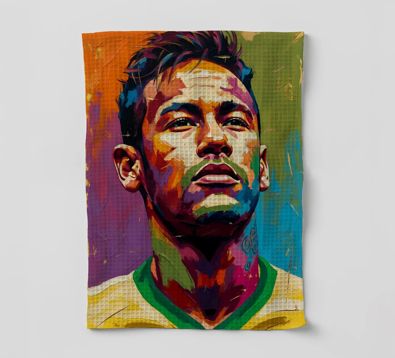 Neymar art abstrait coloré torchon de Lembayung art