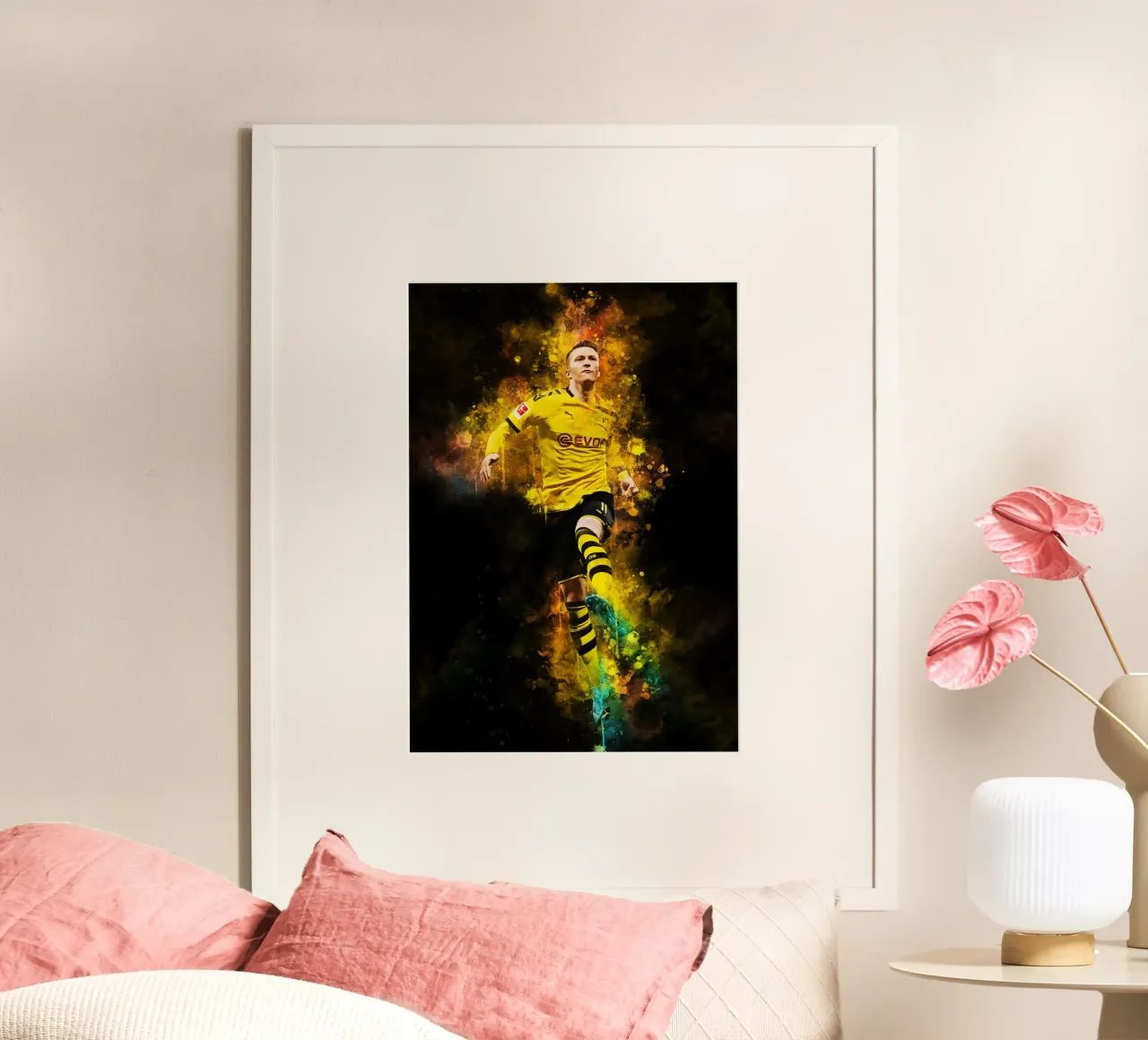 Marco Reus poster con telaio in alluminio da MasterInkArt