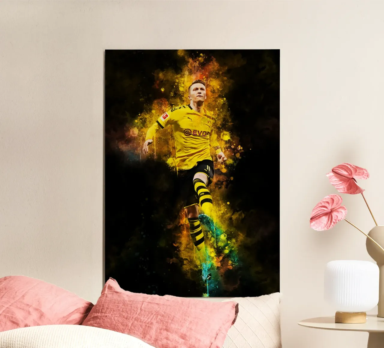 Marco Reus poster con telaio in alluminio da MasterInkArt