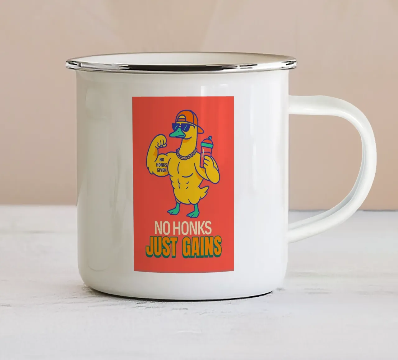 nessun clacson solo guadagni d'oca tazza in smalto da paroongs