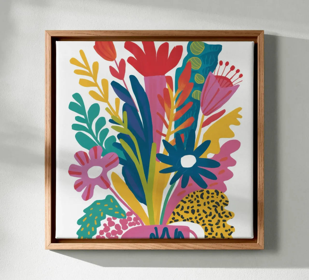 Levendige bloemencascade canvas met Baklijst van Autumn Season