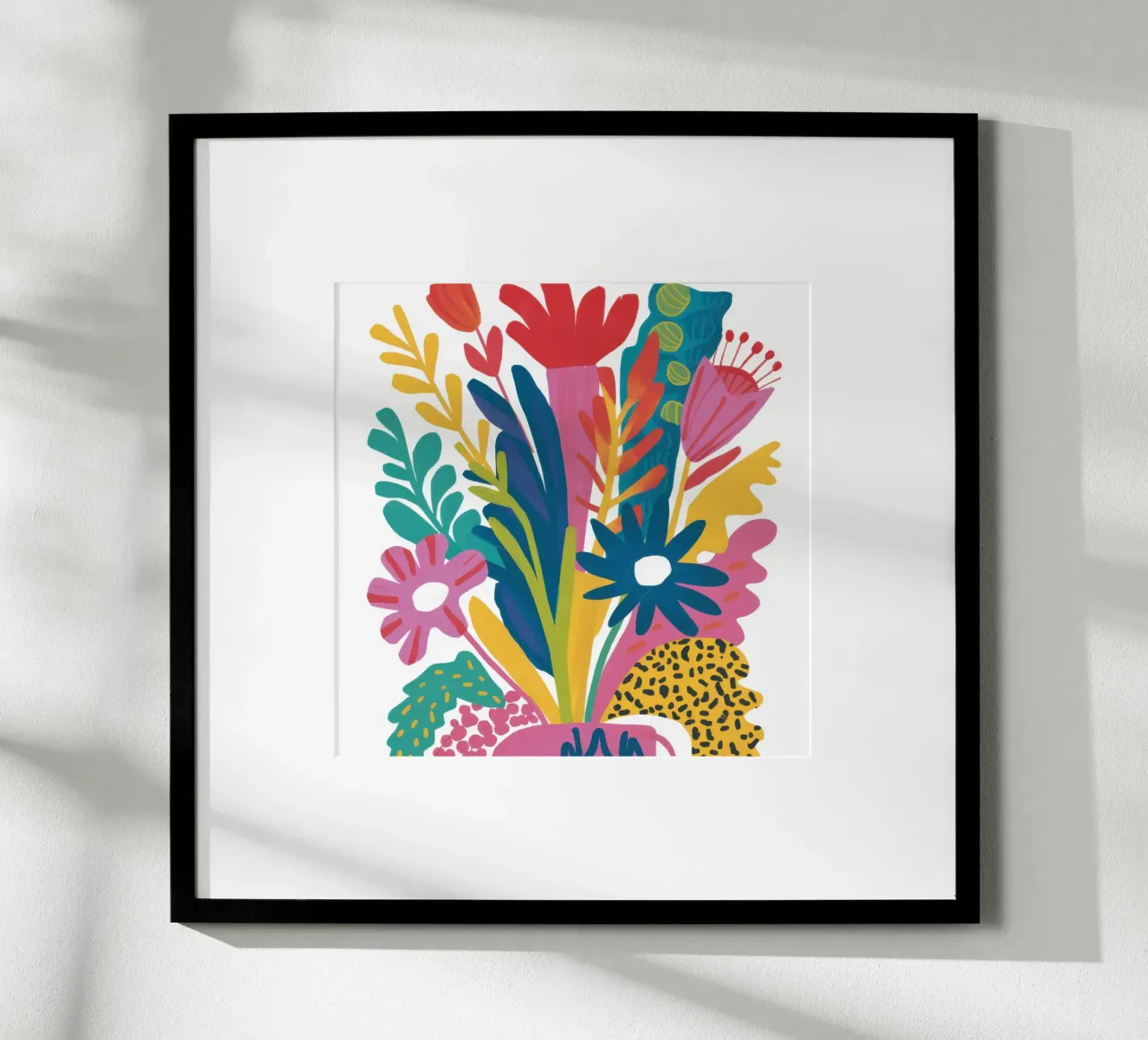 Cascata floreale vibrante poster con telaio in legno da Autumn Season