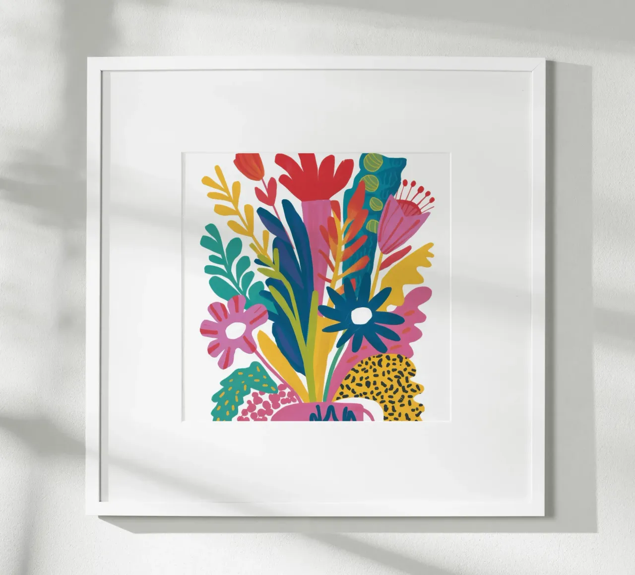 Cascata floreale vibrante poster con telaio in legno da Autumn Season