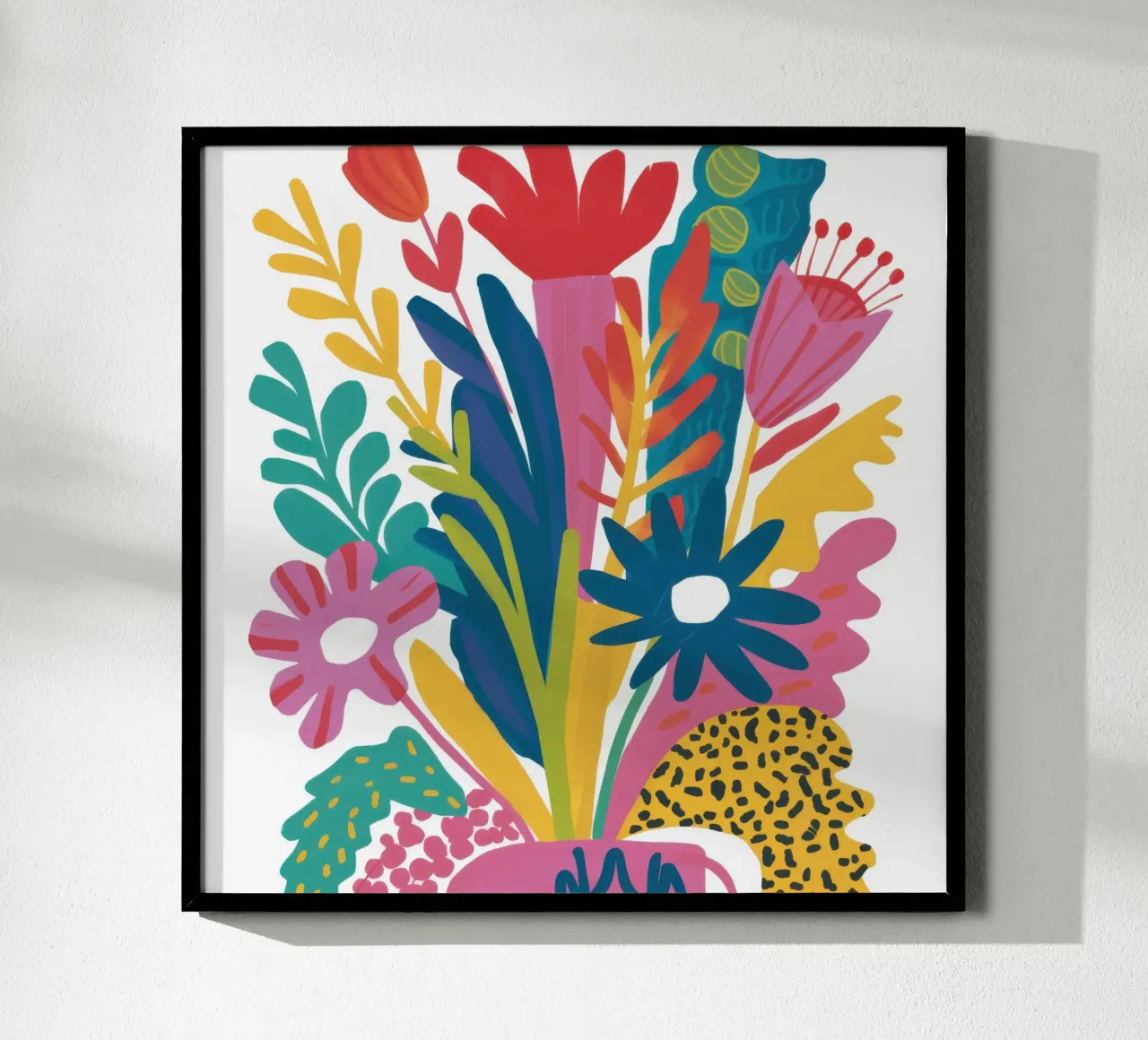 Cascata floreale vibrante poster con telaio in legno da Autumn Season