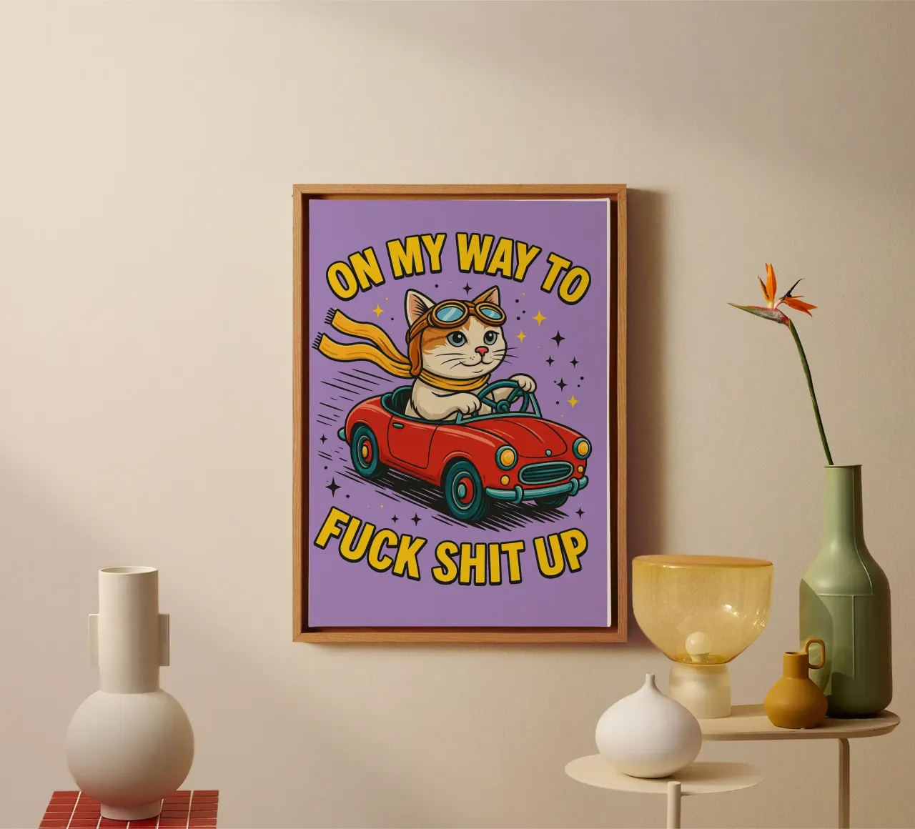 on my wat to cat canvas with Floater frame by paroongs