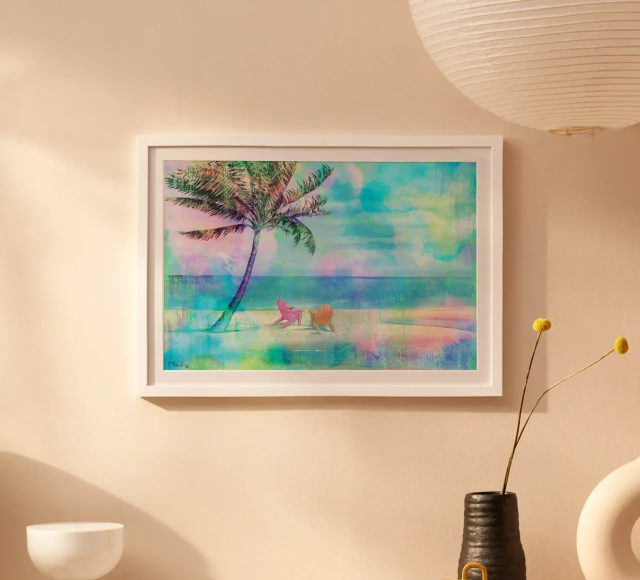 Ingresso Palm Mirage poster con telaio in legno da June Jordan