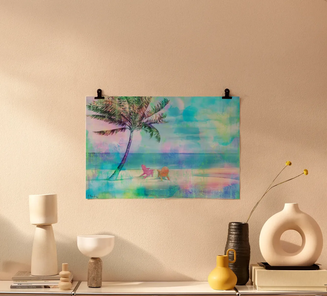 Ingresso Palm Mirage poster con telaio in legno da June Jordan