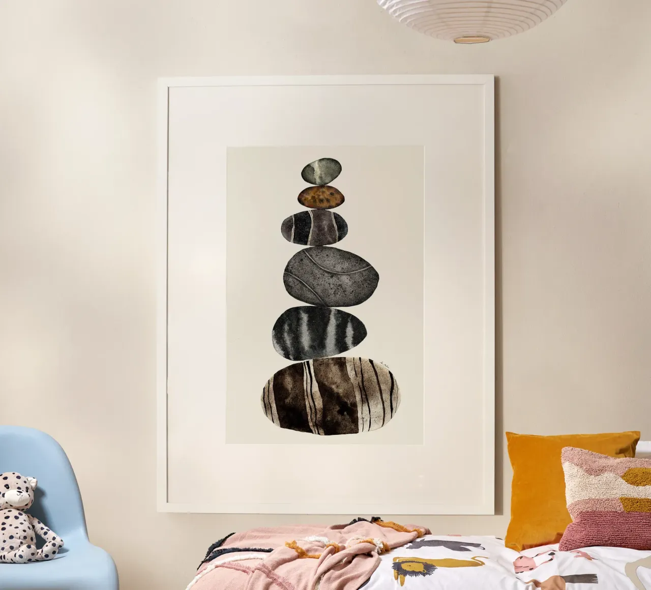 Pietre in equilibrio poster con telaio in plastica da June Jordan