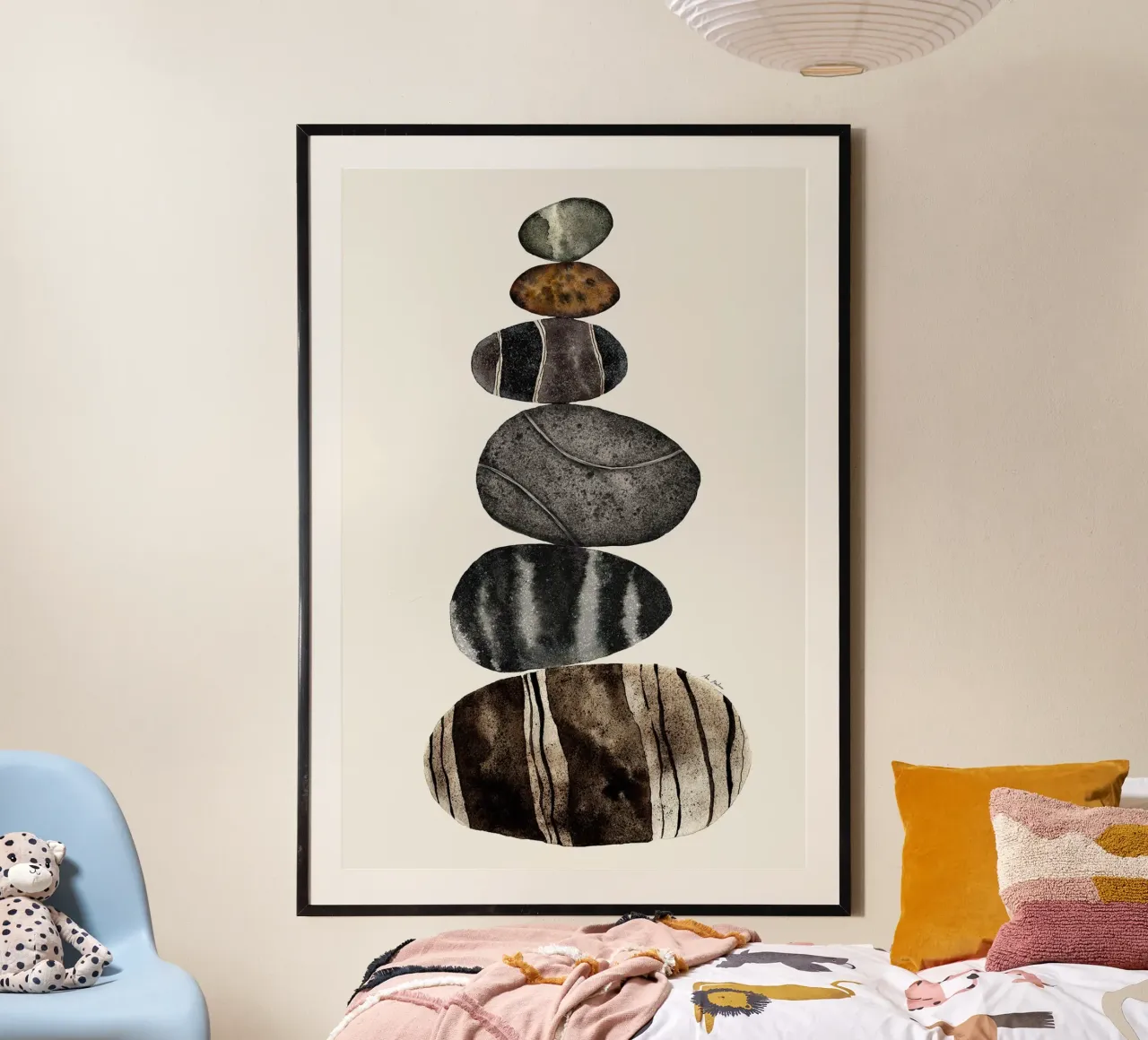 Pietre in equilibrio poster con telaio in plastica da June Jordan