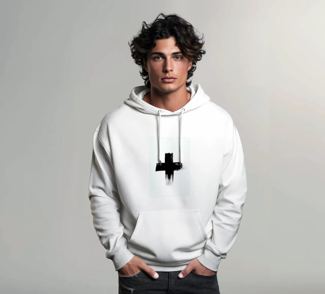 Painted Cross felpa con cappuccio da RK Design