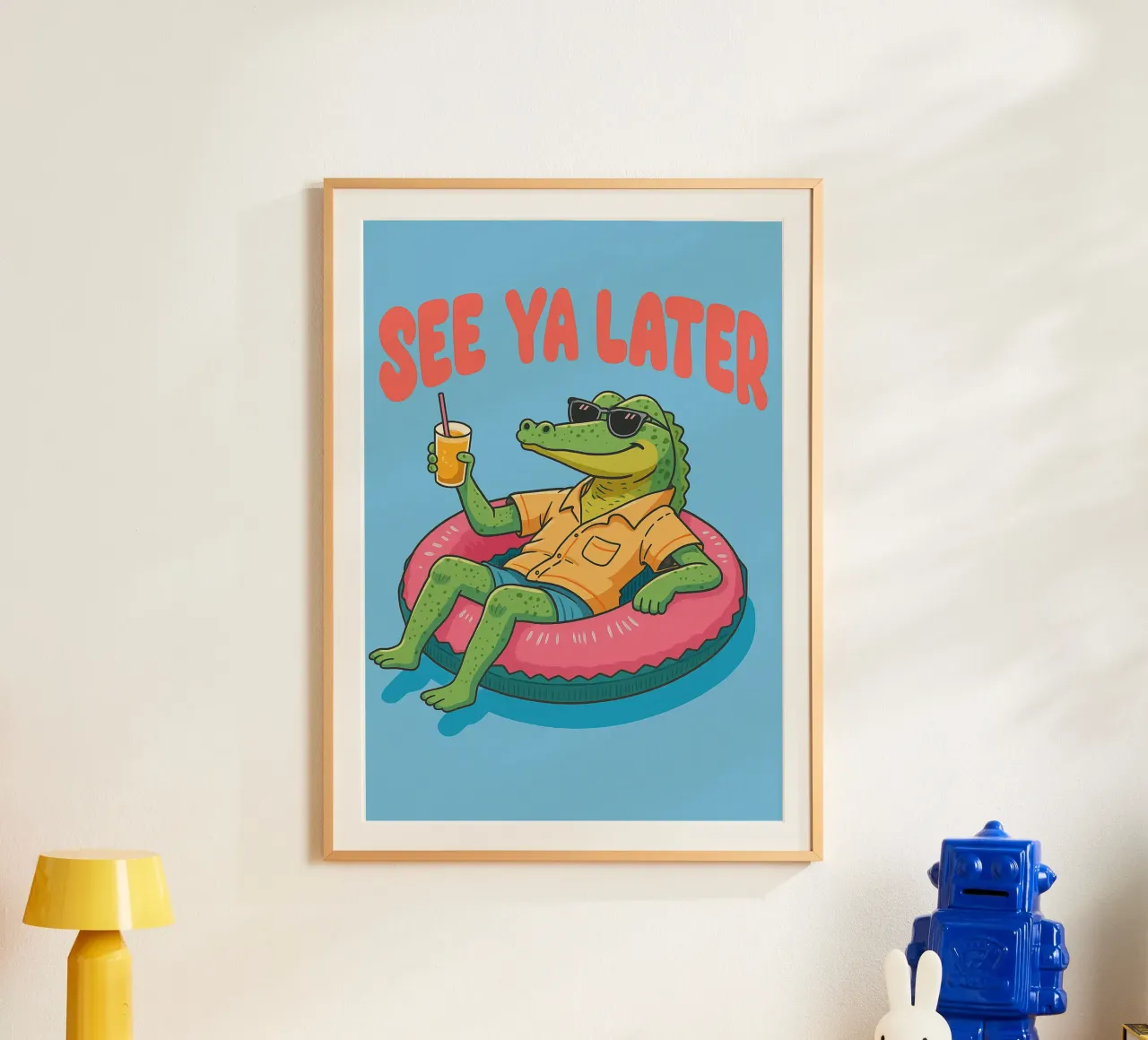 Wir sehen uns später Krokodil Poster mit Aluminium Rahmen von paroongs