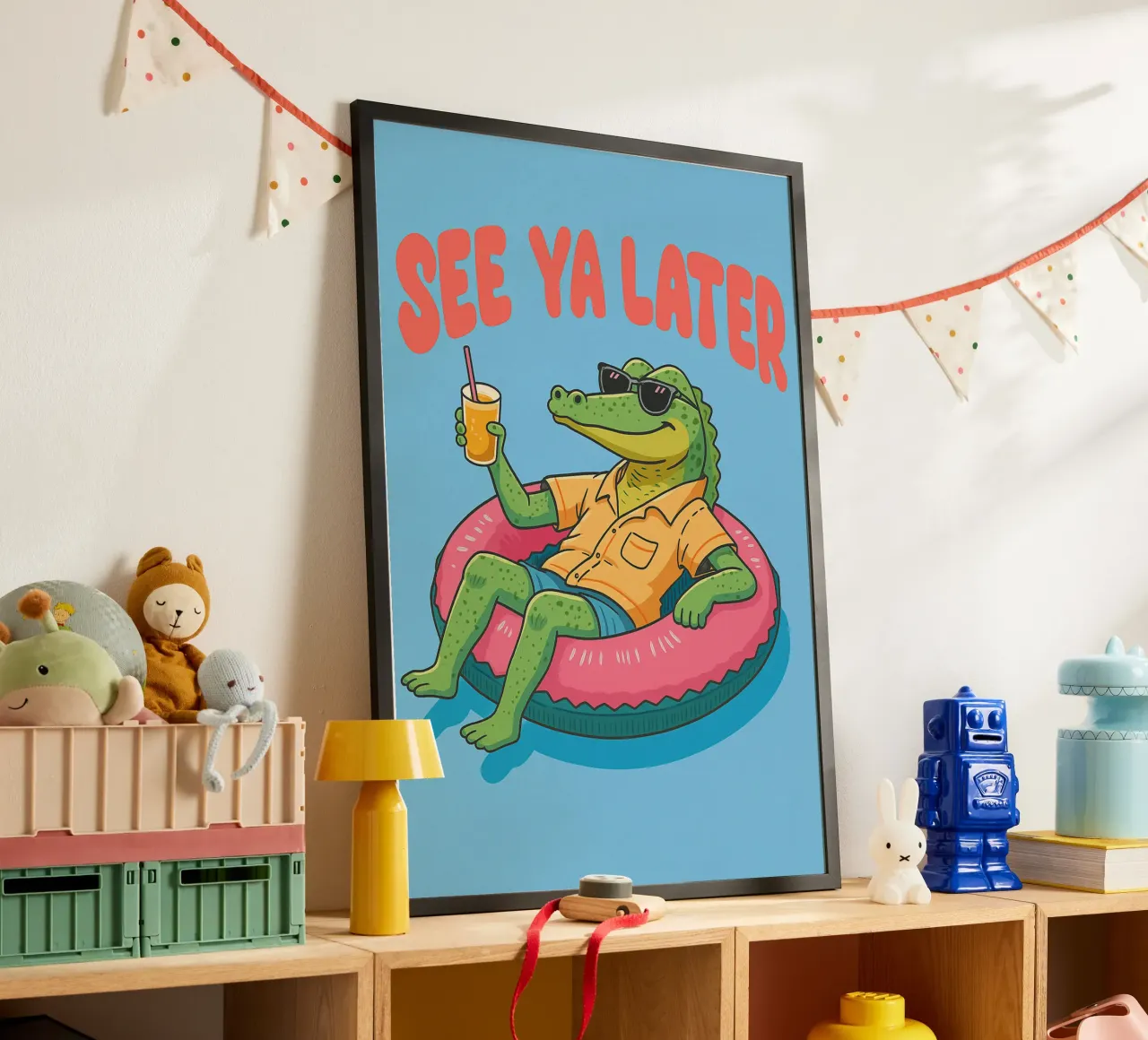 Wir sehen uns später Krokodil Poster mit Aluminium Rahmen von paroongs