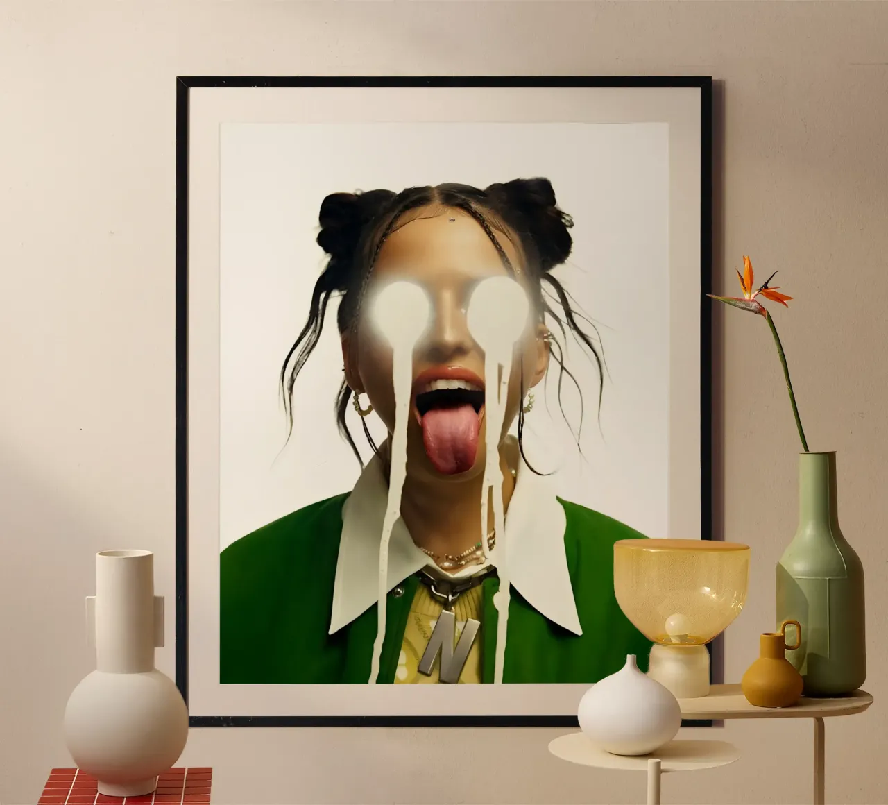 Nina Chuba Verde poster con telaio in alluminio da vintage