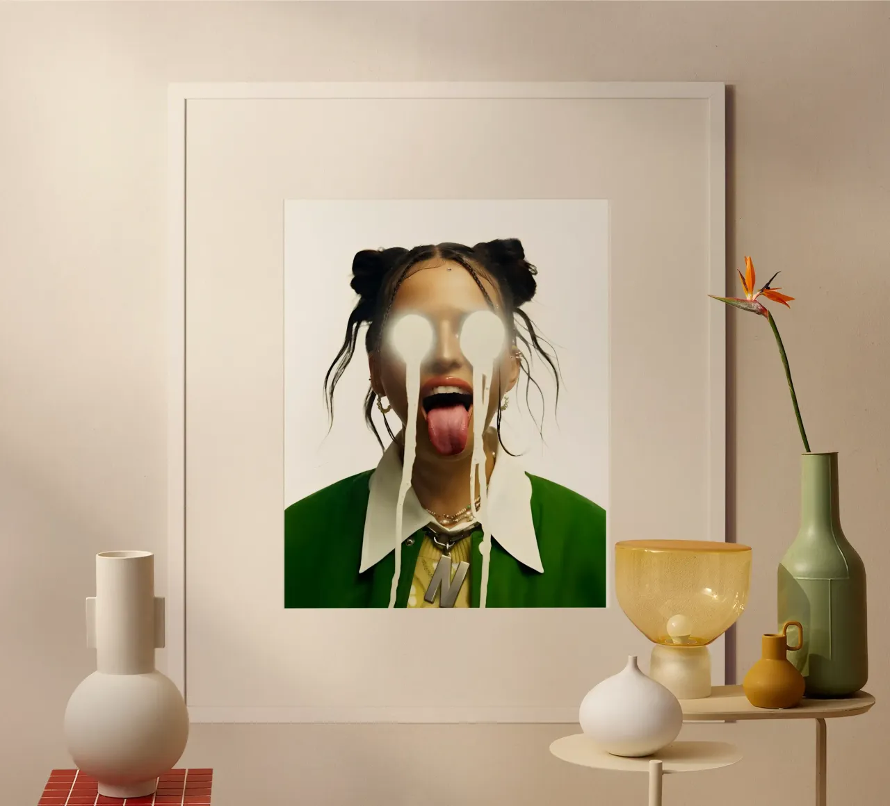 Nina Chuba Verde poster con telaio in alluminio da vintage